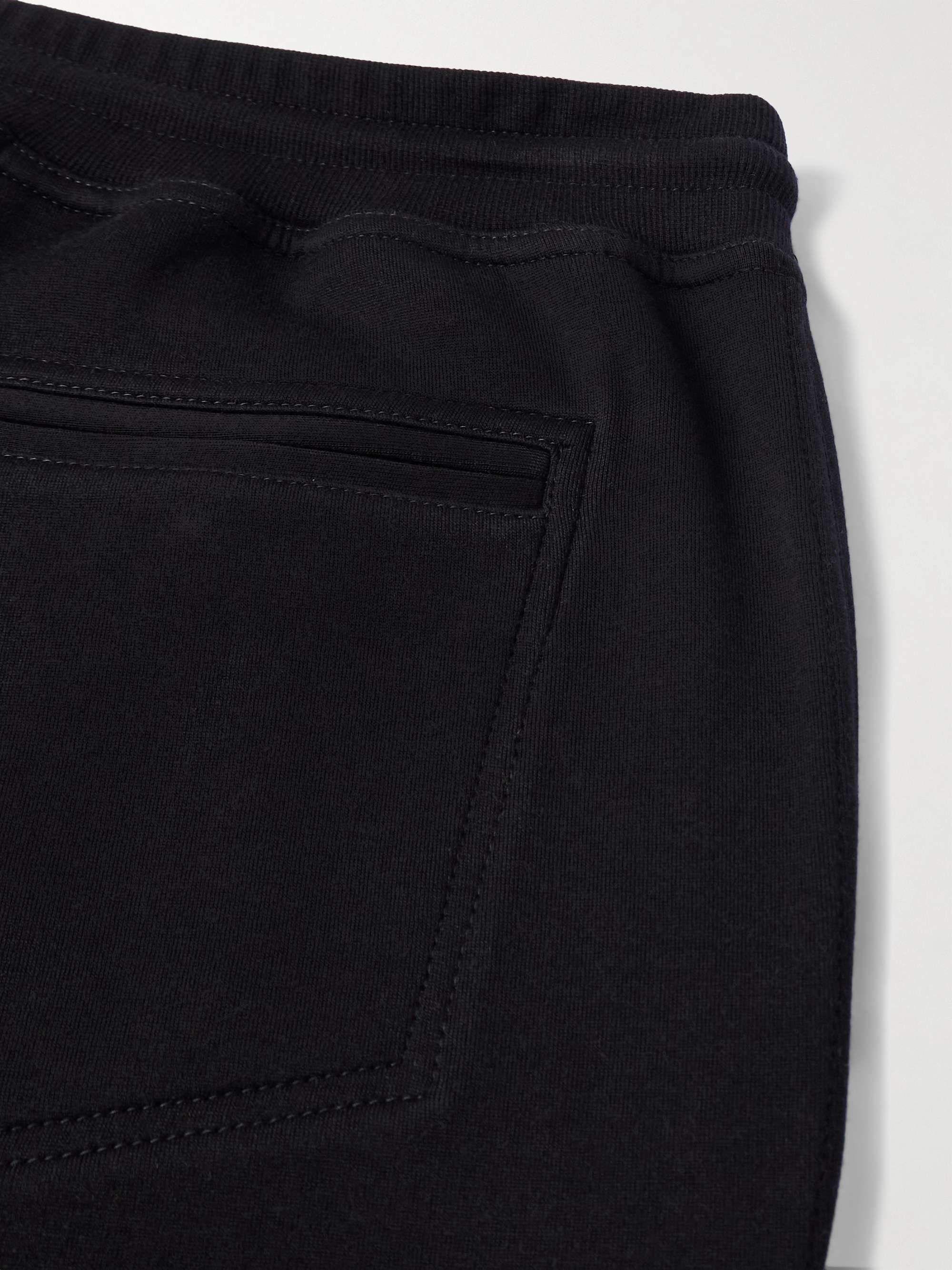 Straight-Leg Cotton-Blend Jersey Drawstring Shorts view