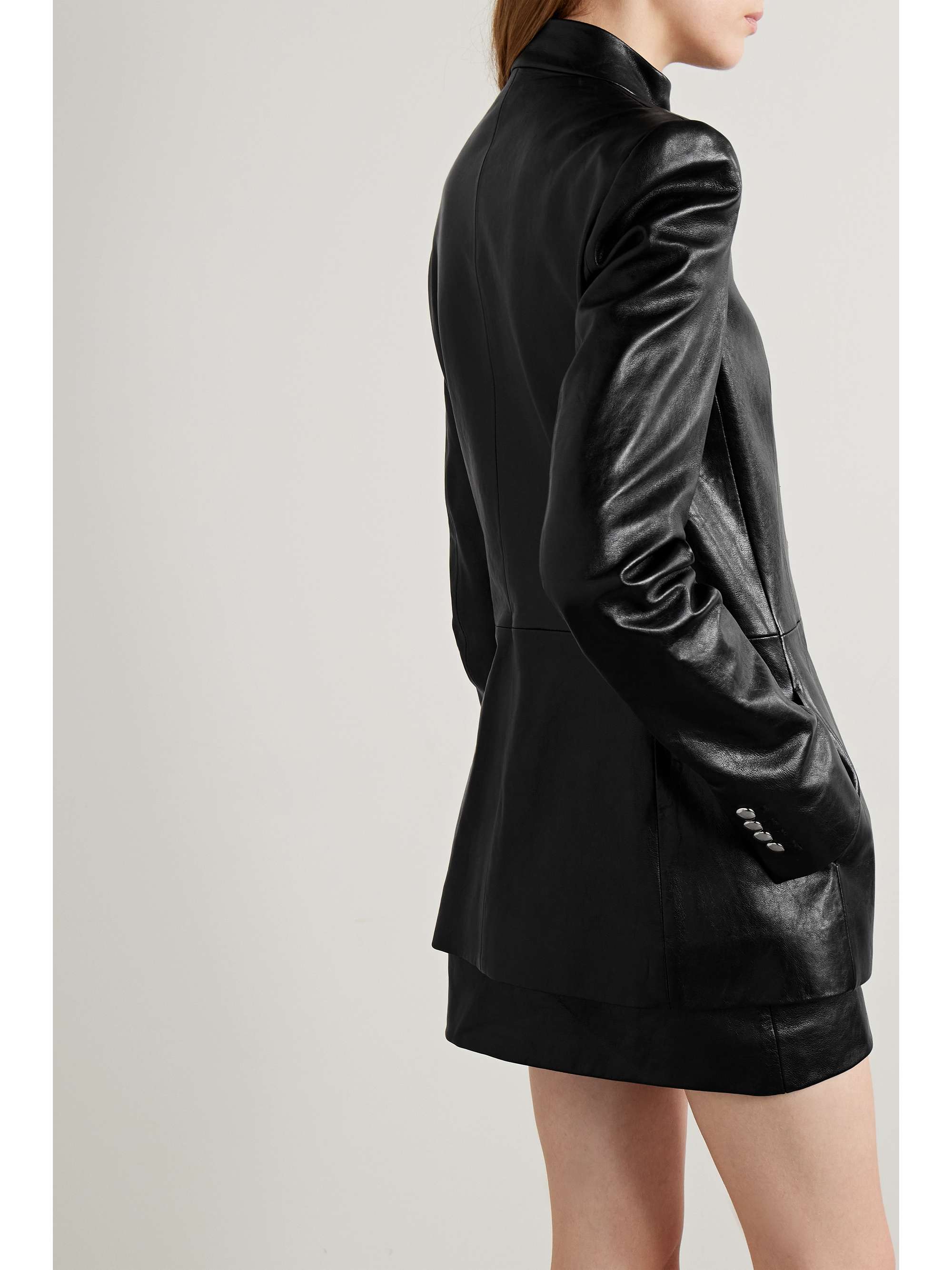 Samuel paneled leather jacket view