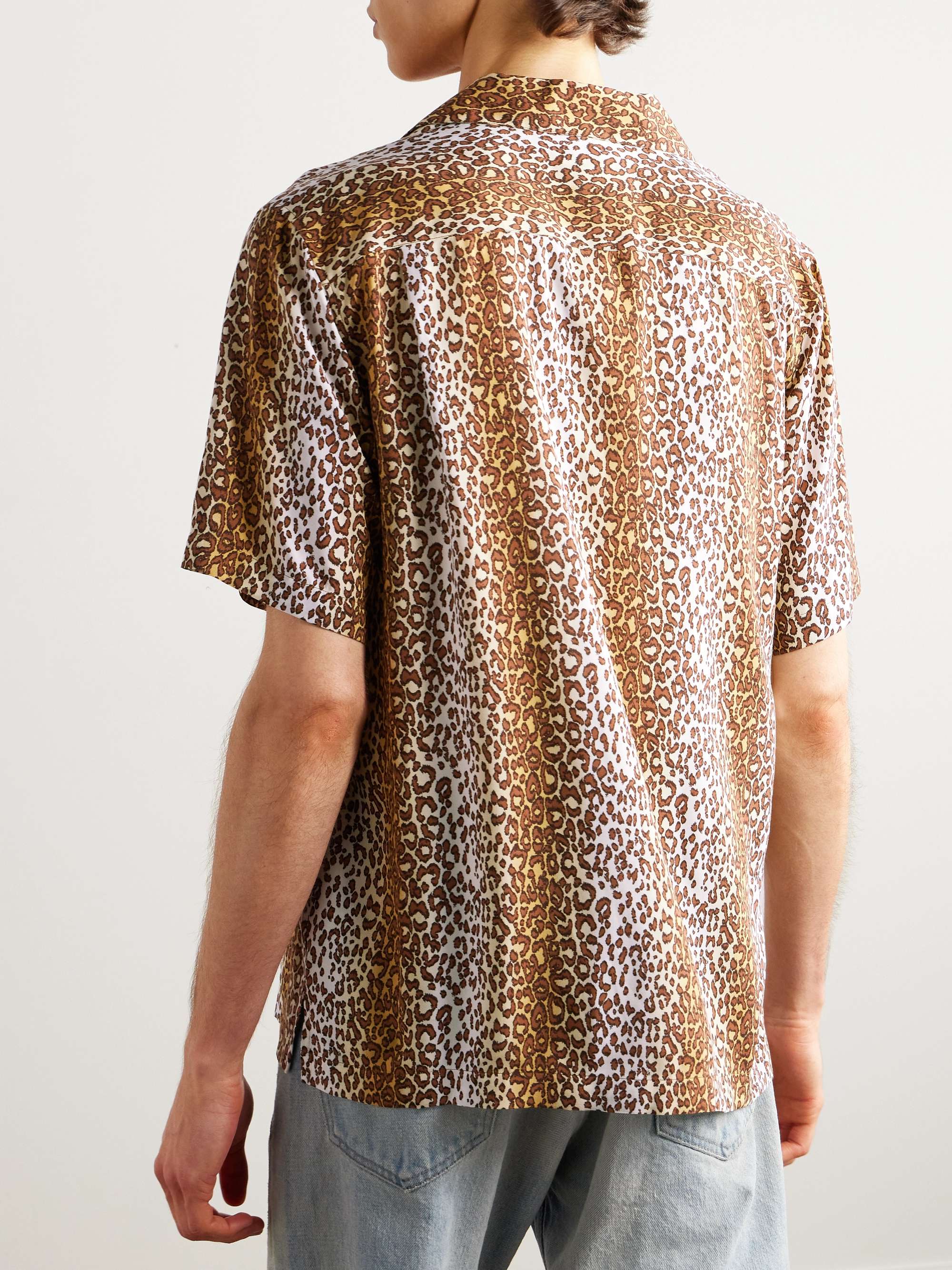 Camp-Collar Leopard-Print Voile Shirt view