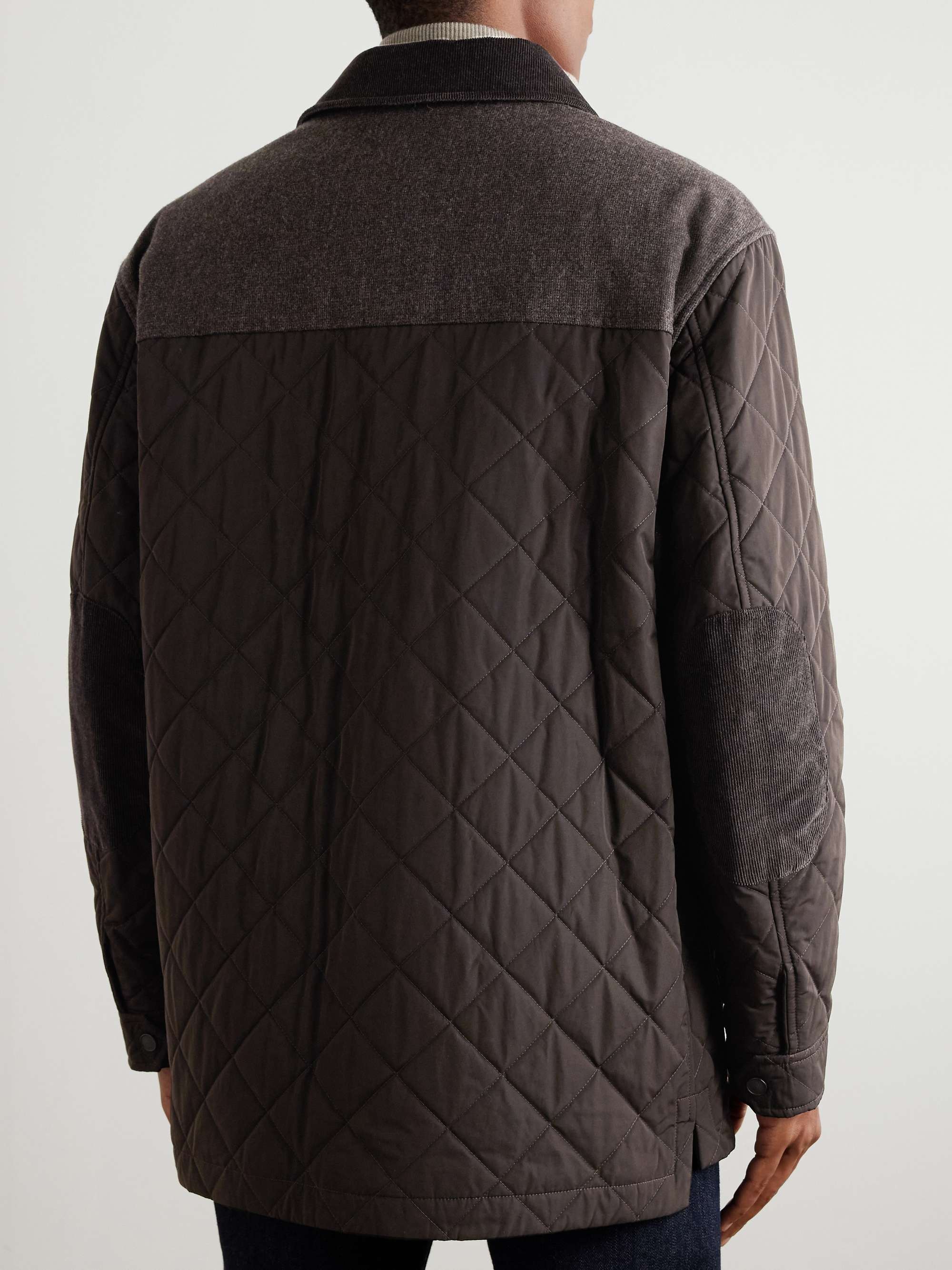 Winchester Corduroy and Knit-Trimmed Quilted Padded Shell Jacket view