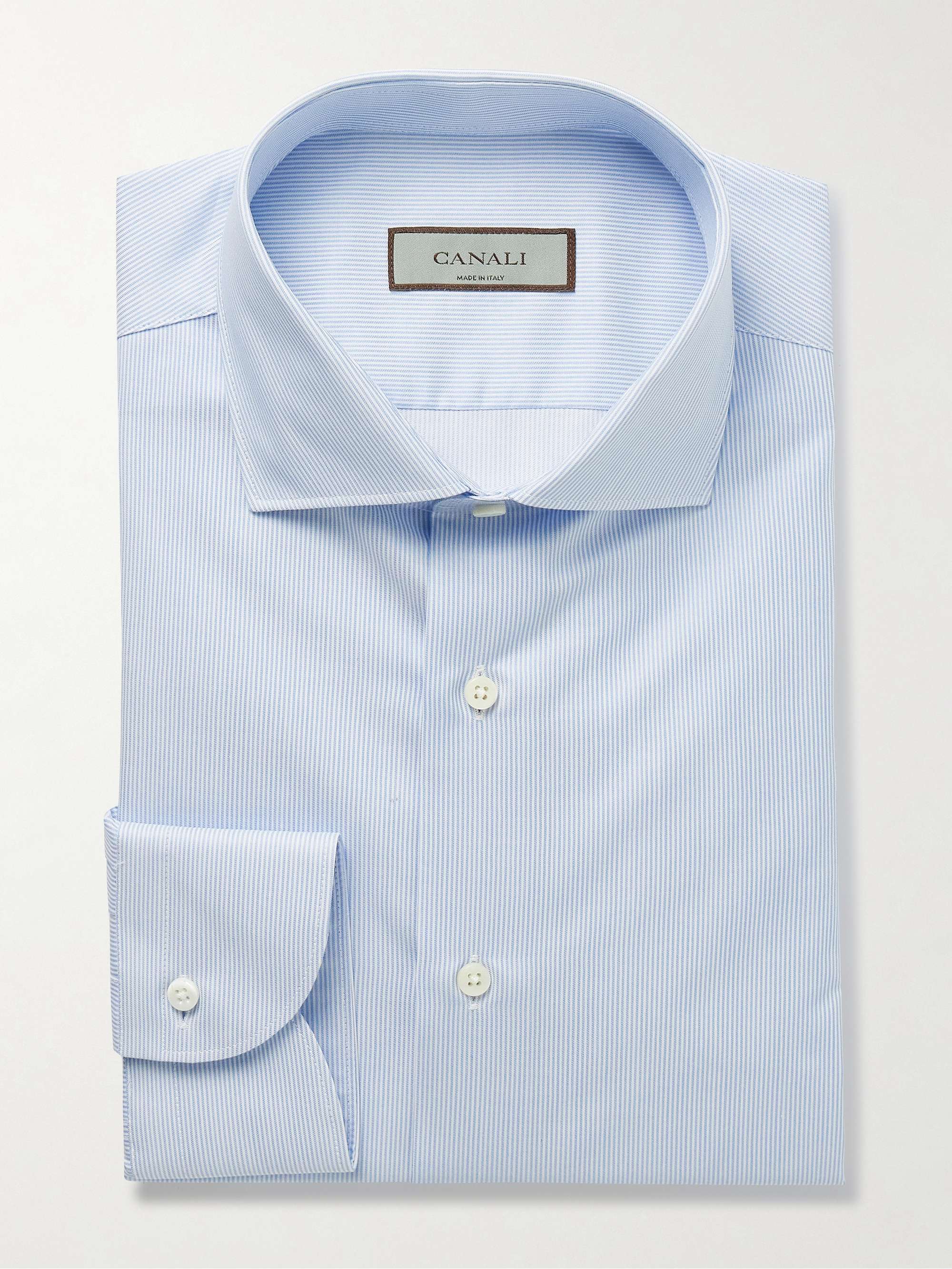 Slim-Fit Striped Impeccabile Cotton Shirt view