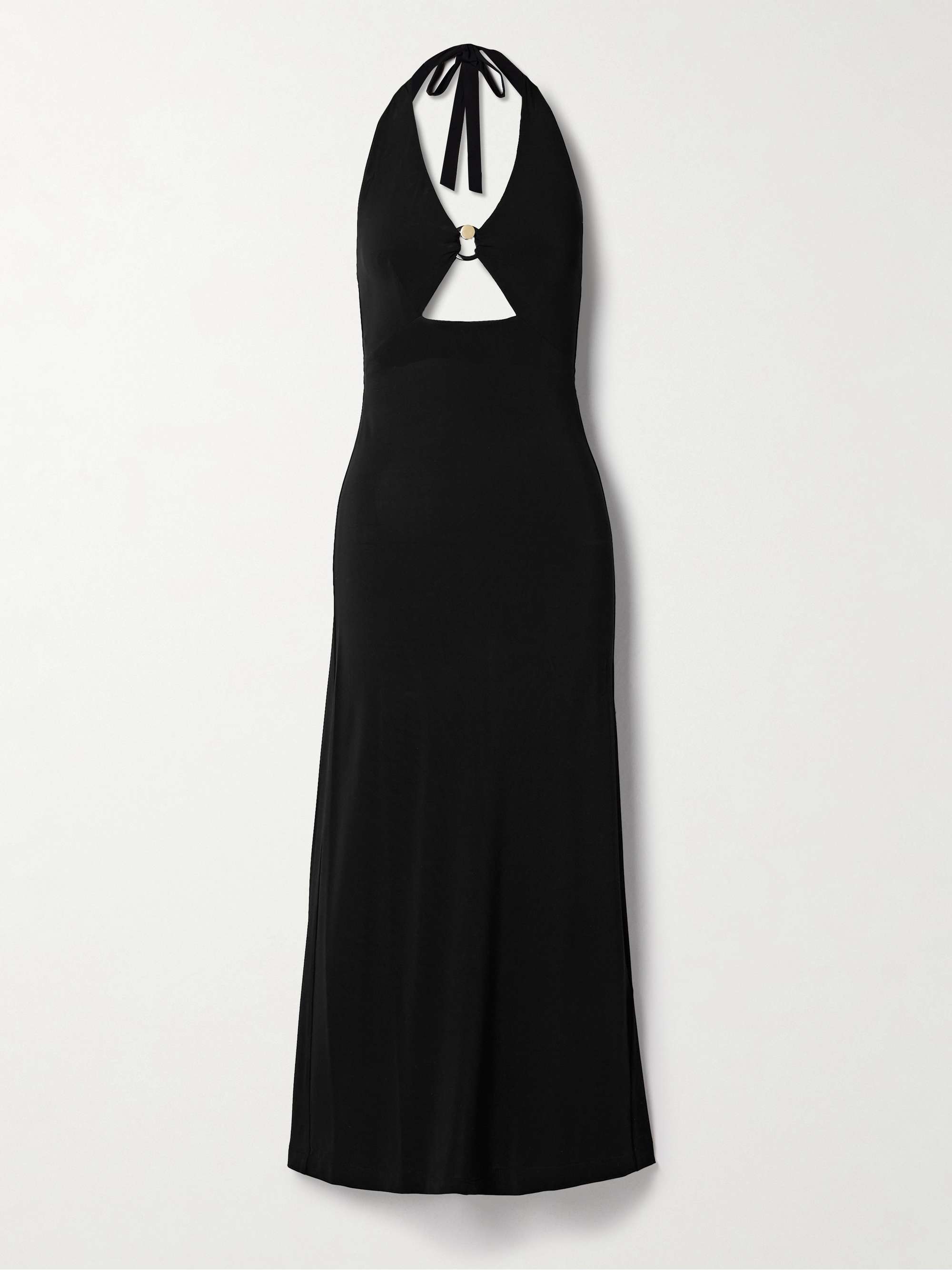 Ghiotto embellished cutout stretch-jersey halterneck maxi dress view
