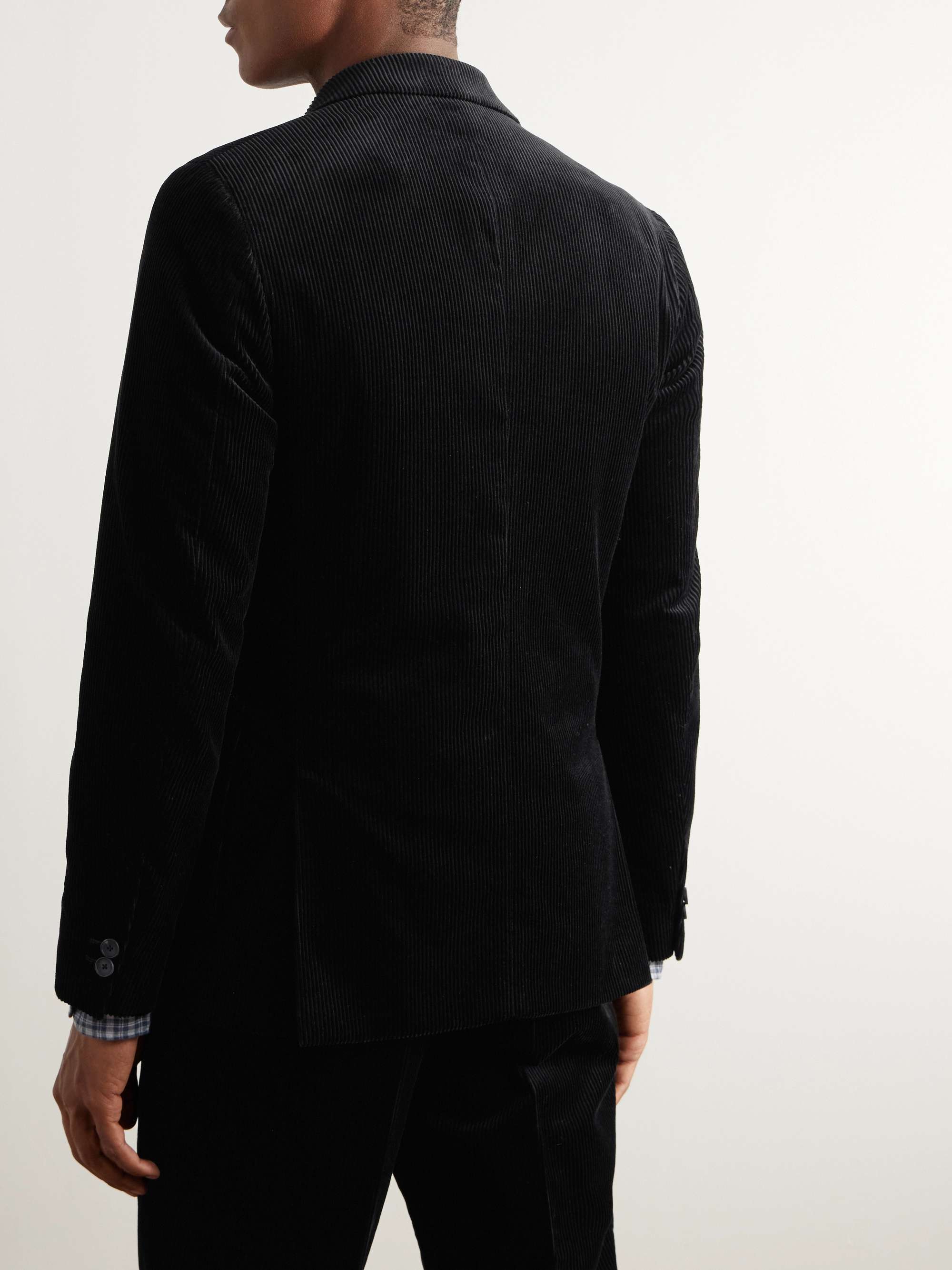 Double Breasted Cotton and Cashmere-Blend Corduroy Blazer view