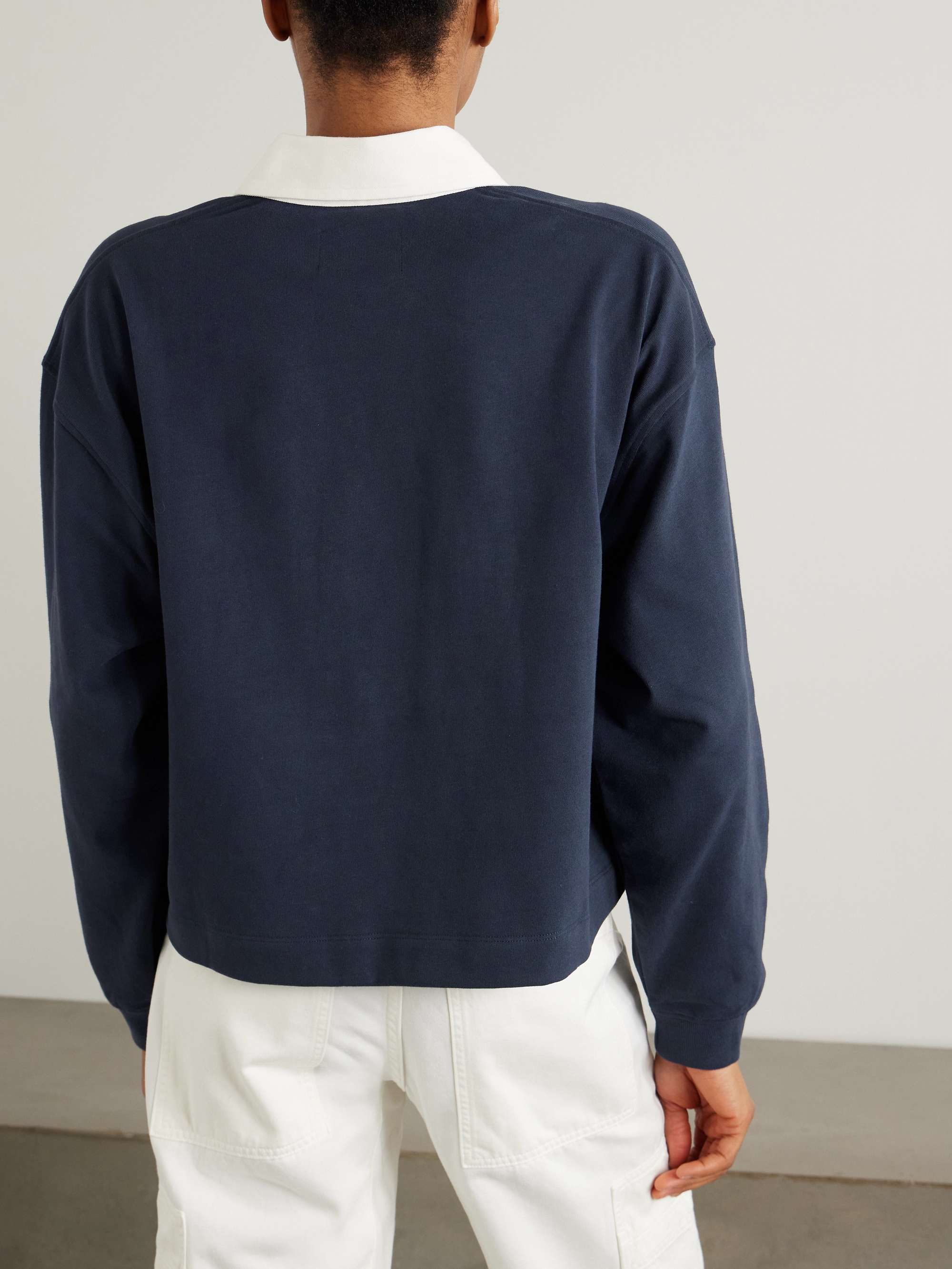 Aris twill-trimmed cotton-jersey polo shirt view