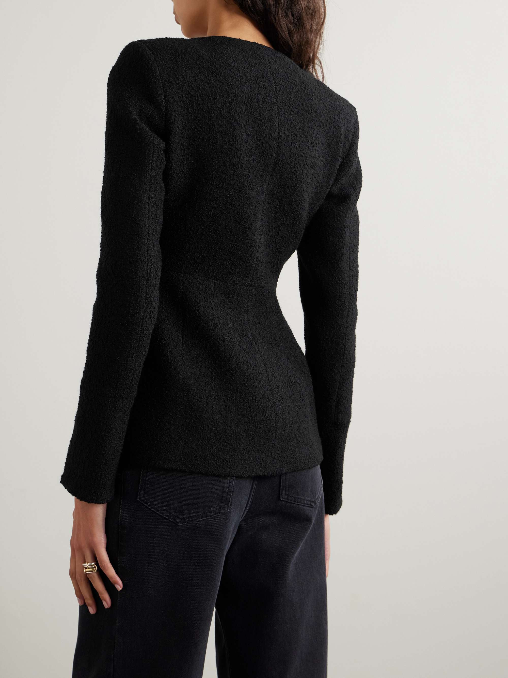 Amber wool-blend tweed blouse view