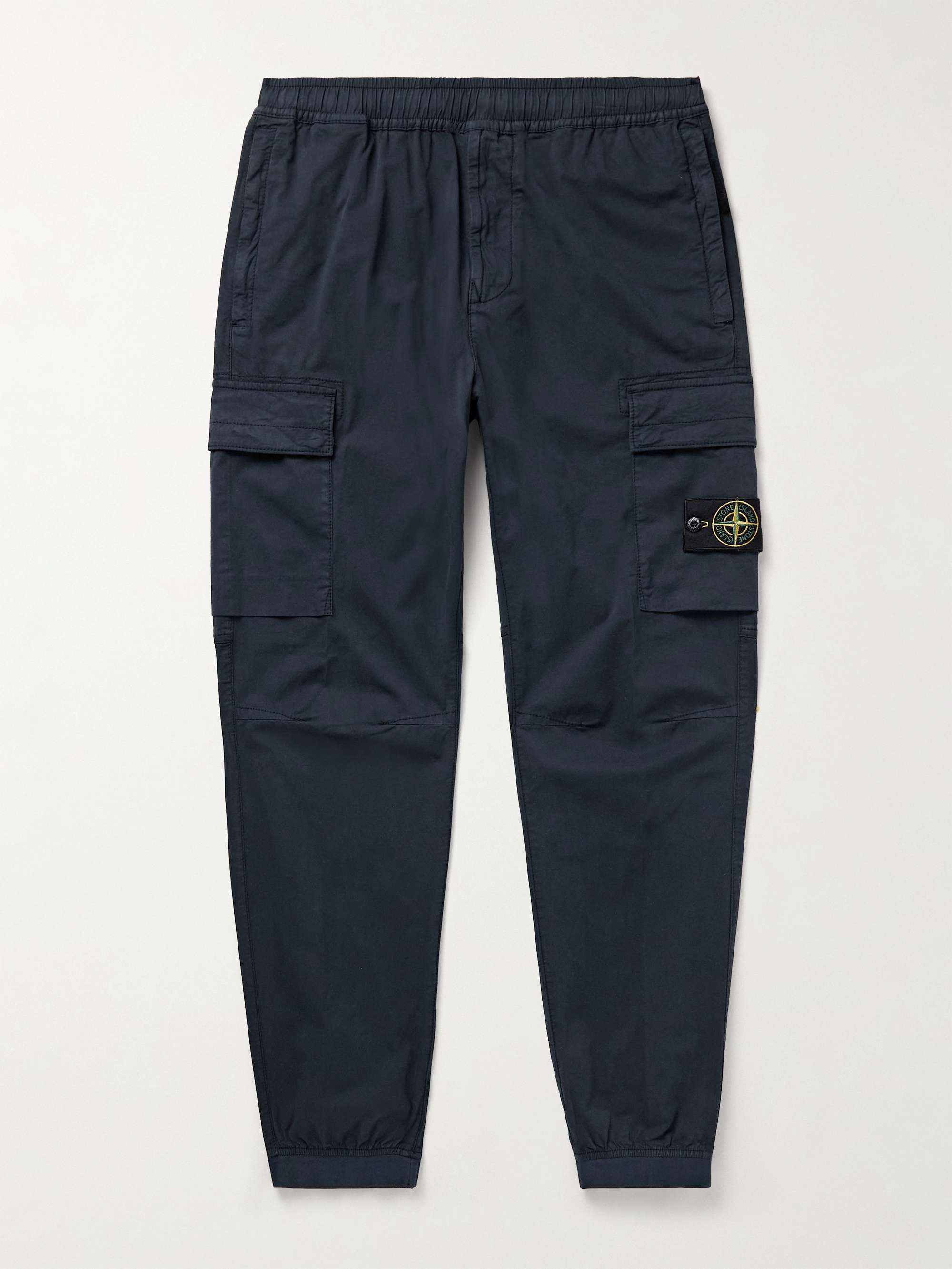 Tapered Garment-Dyed Cotton-Blend Twill Cargo Trousers view