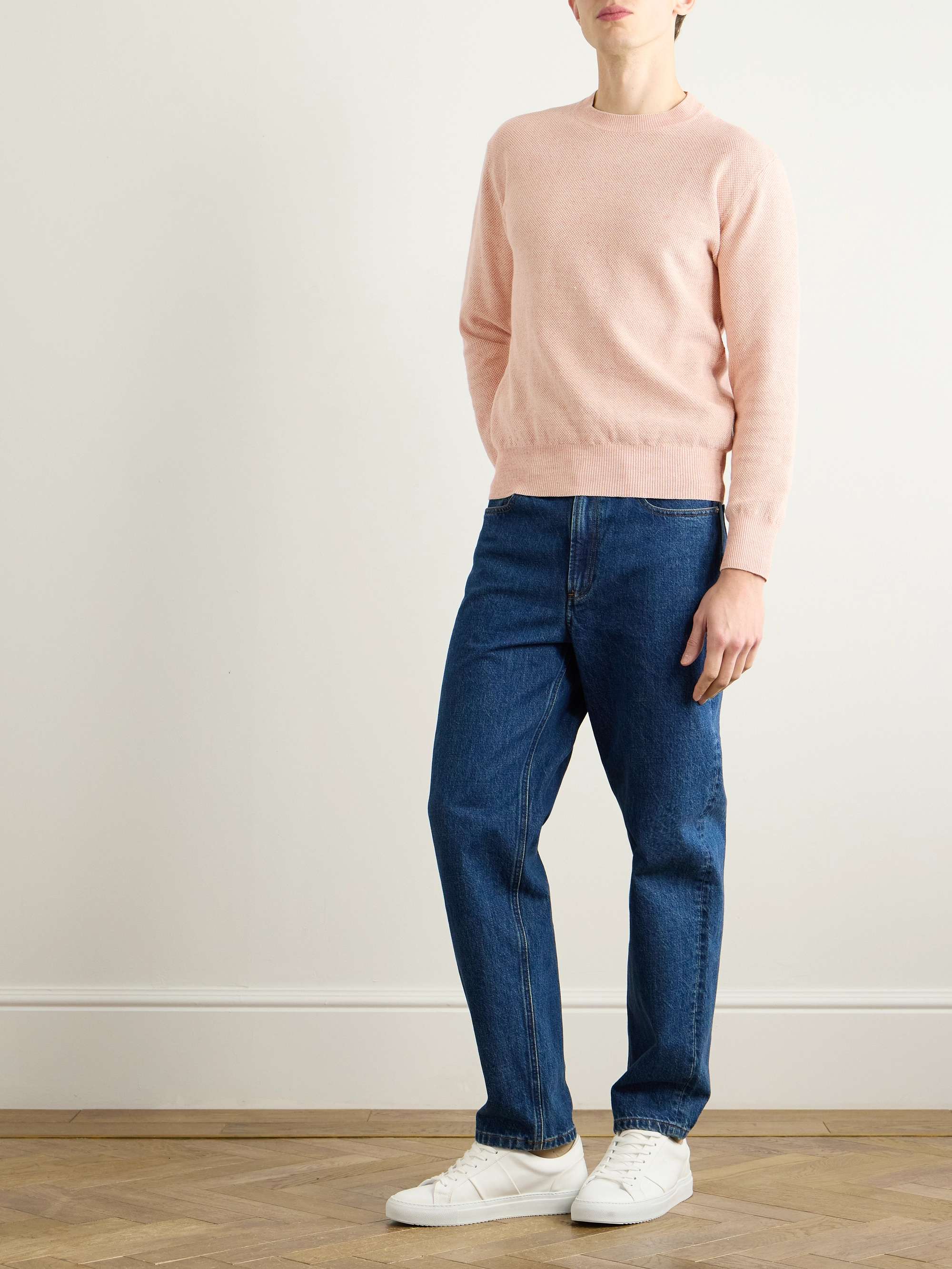 Linen and Cotton-Blend Piqué Sweater view