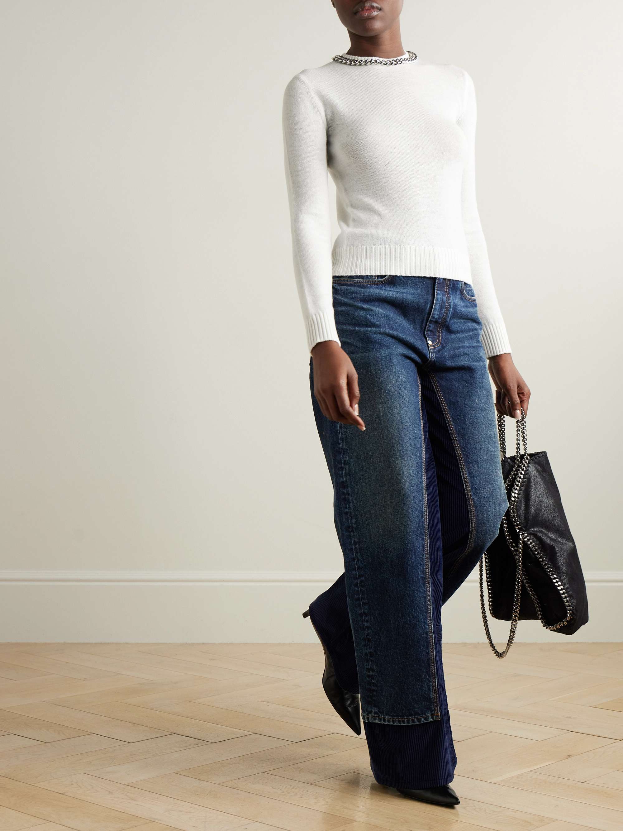Falabella chain-embellished wool sweater view
