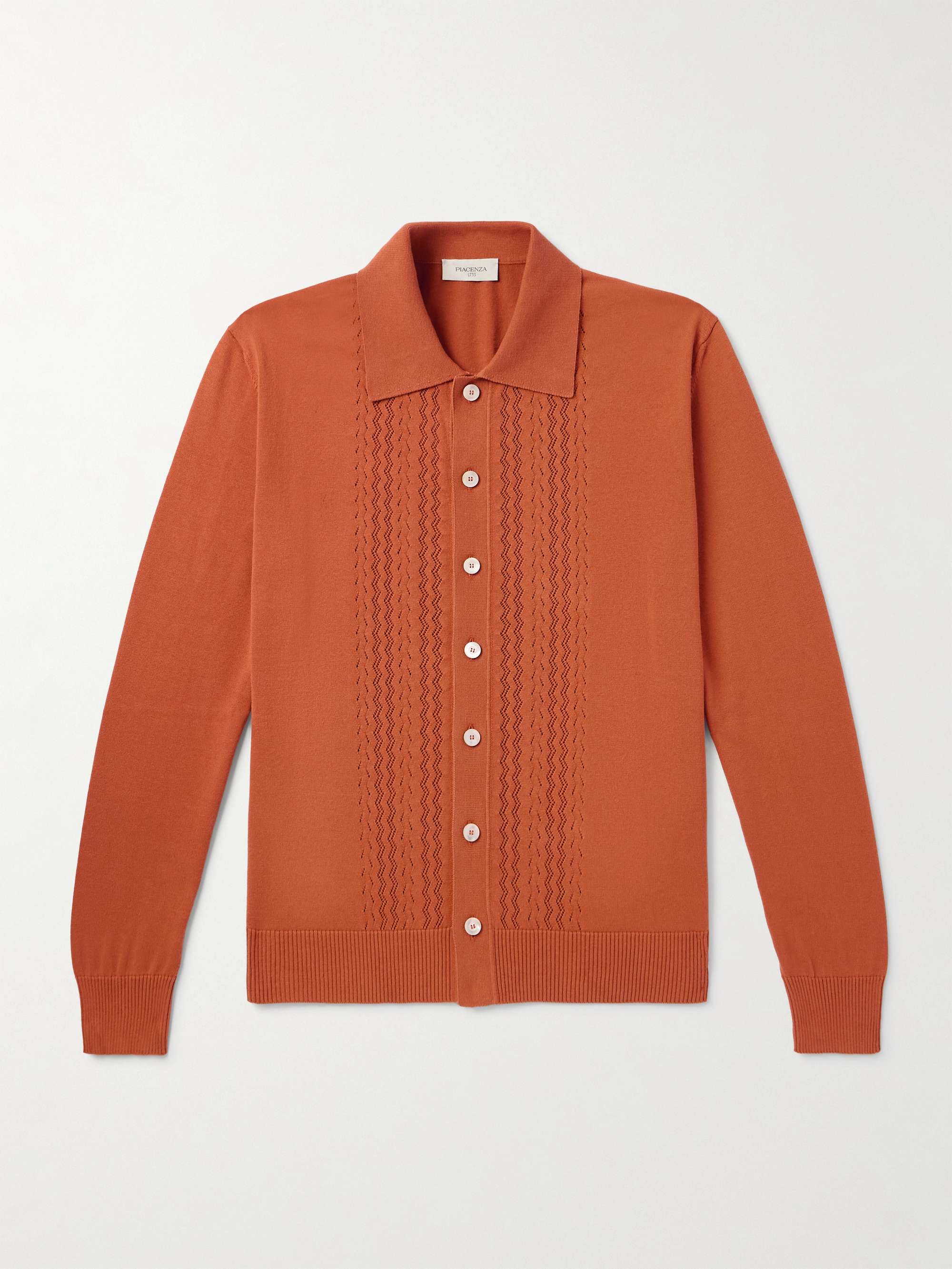 Pointelle-Knit Cotton Shirt view