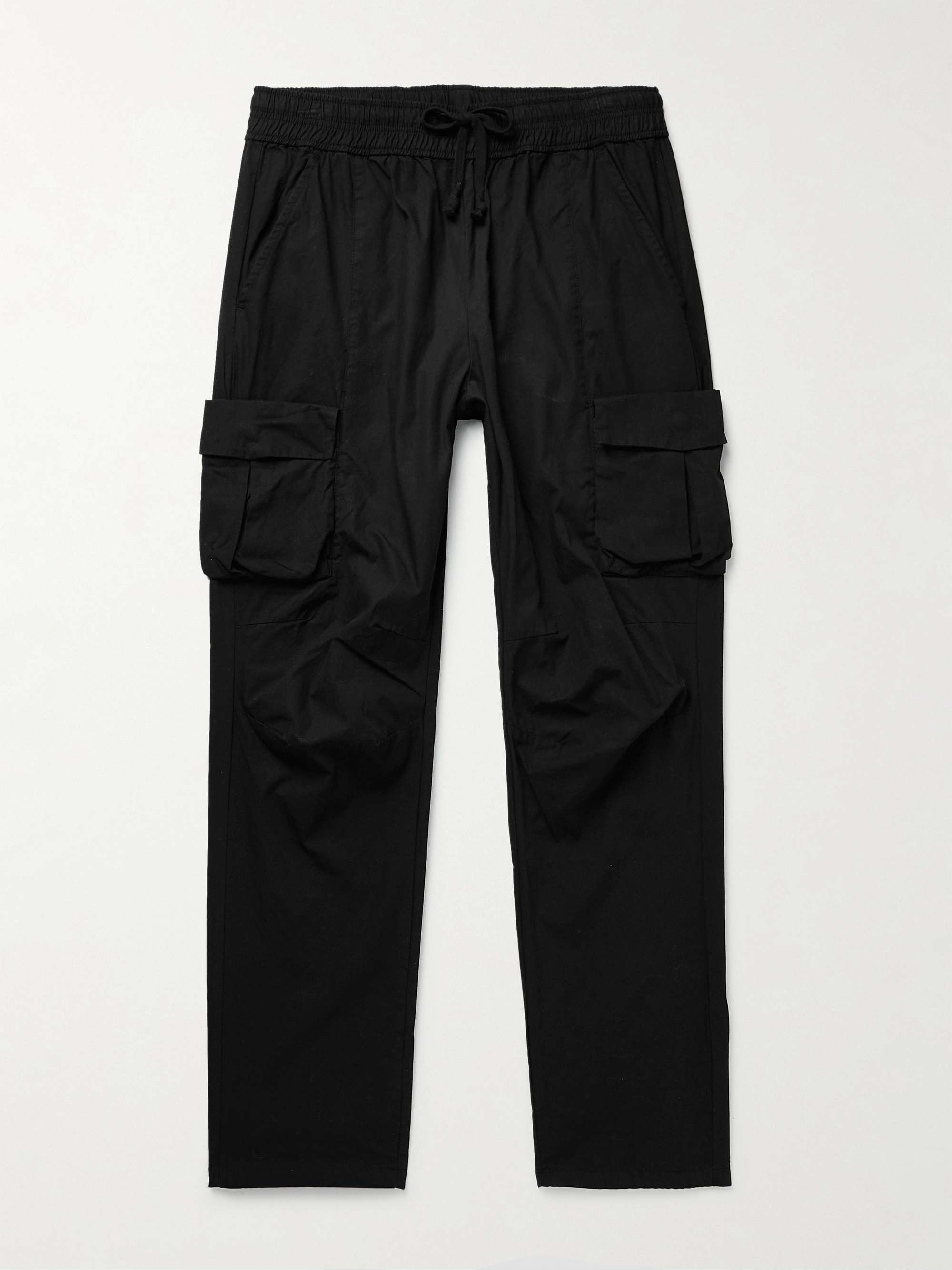 Straight-Leg Sateen Drawstring Cargo Trousers view