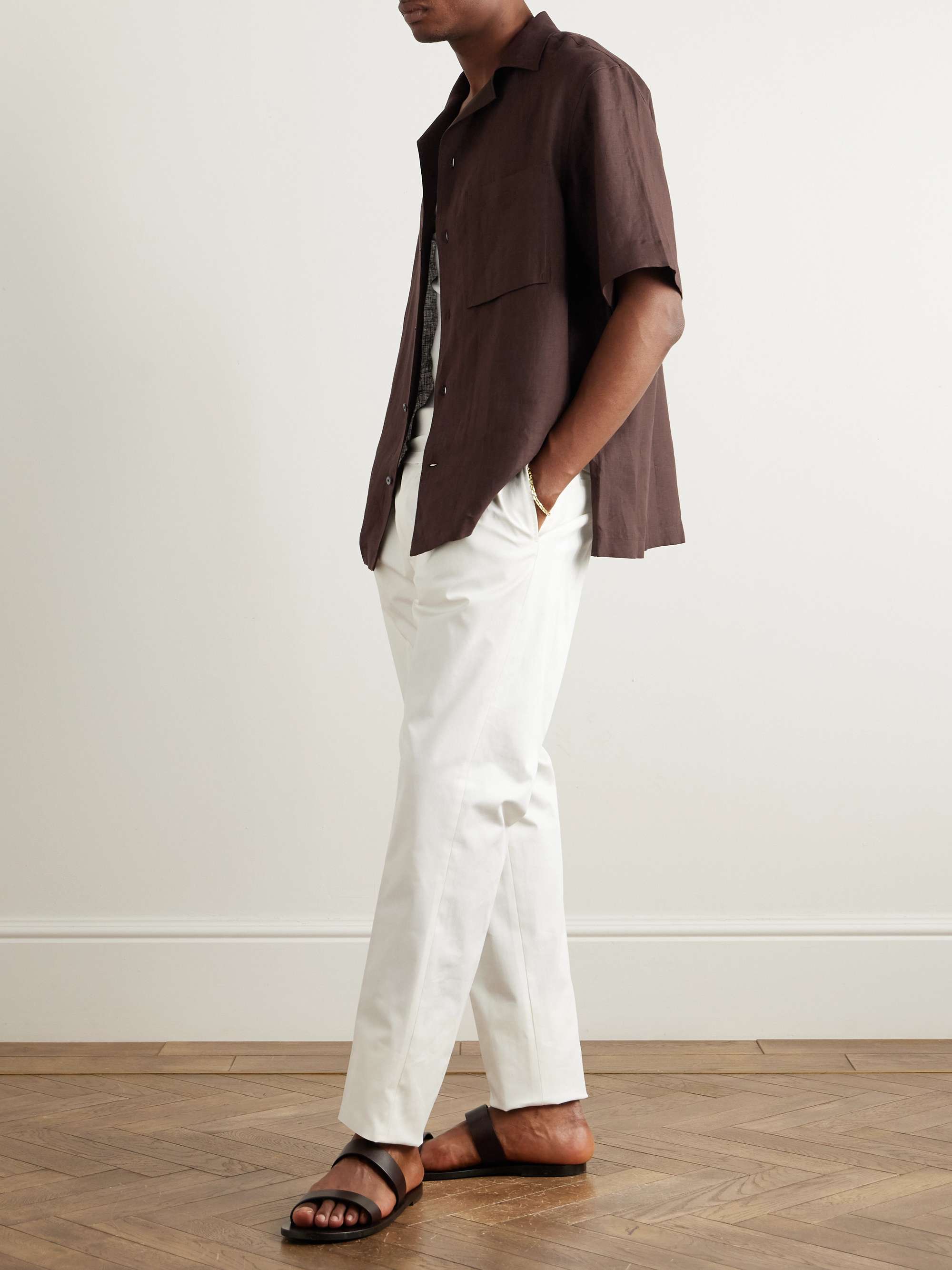 Federico Camp-Collar Linen Shirt view