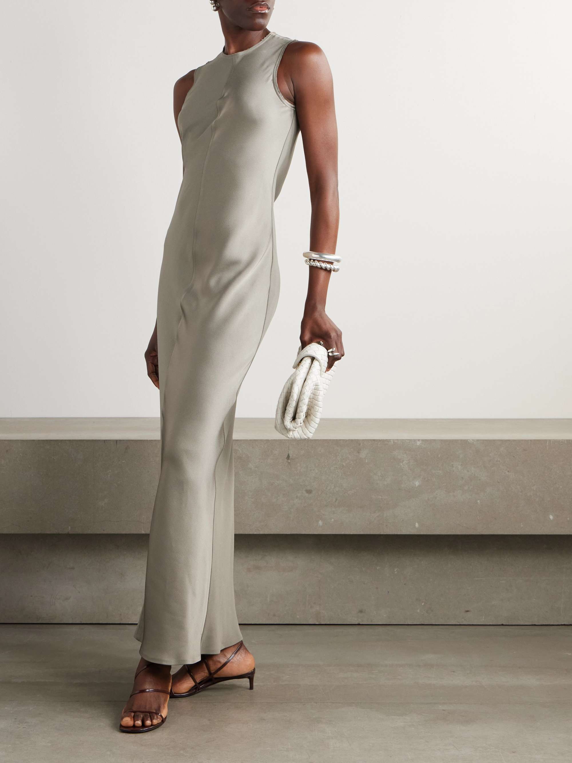 Satin-crepe maxi dress view