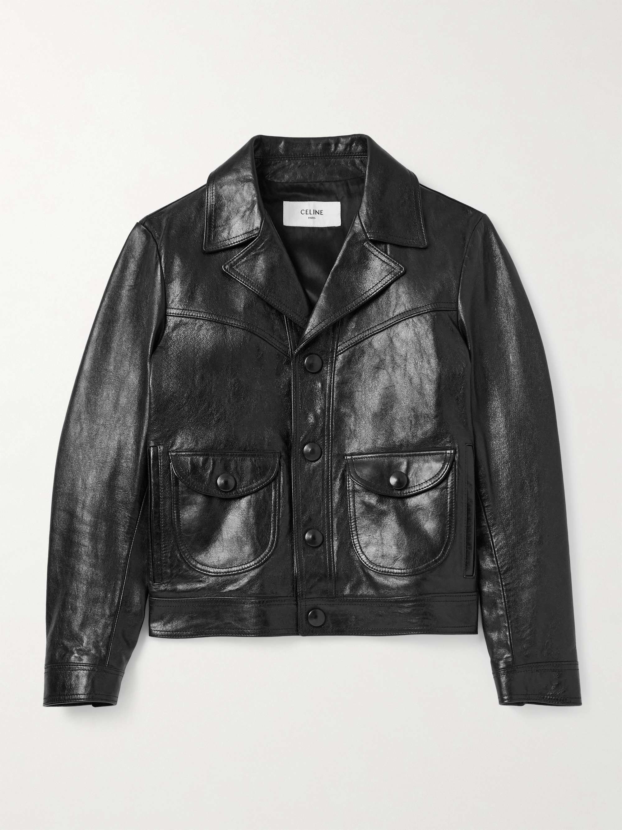 Droit Waxed Textured-Leather Jacket view
