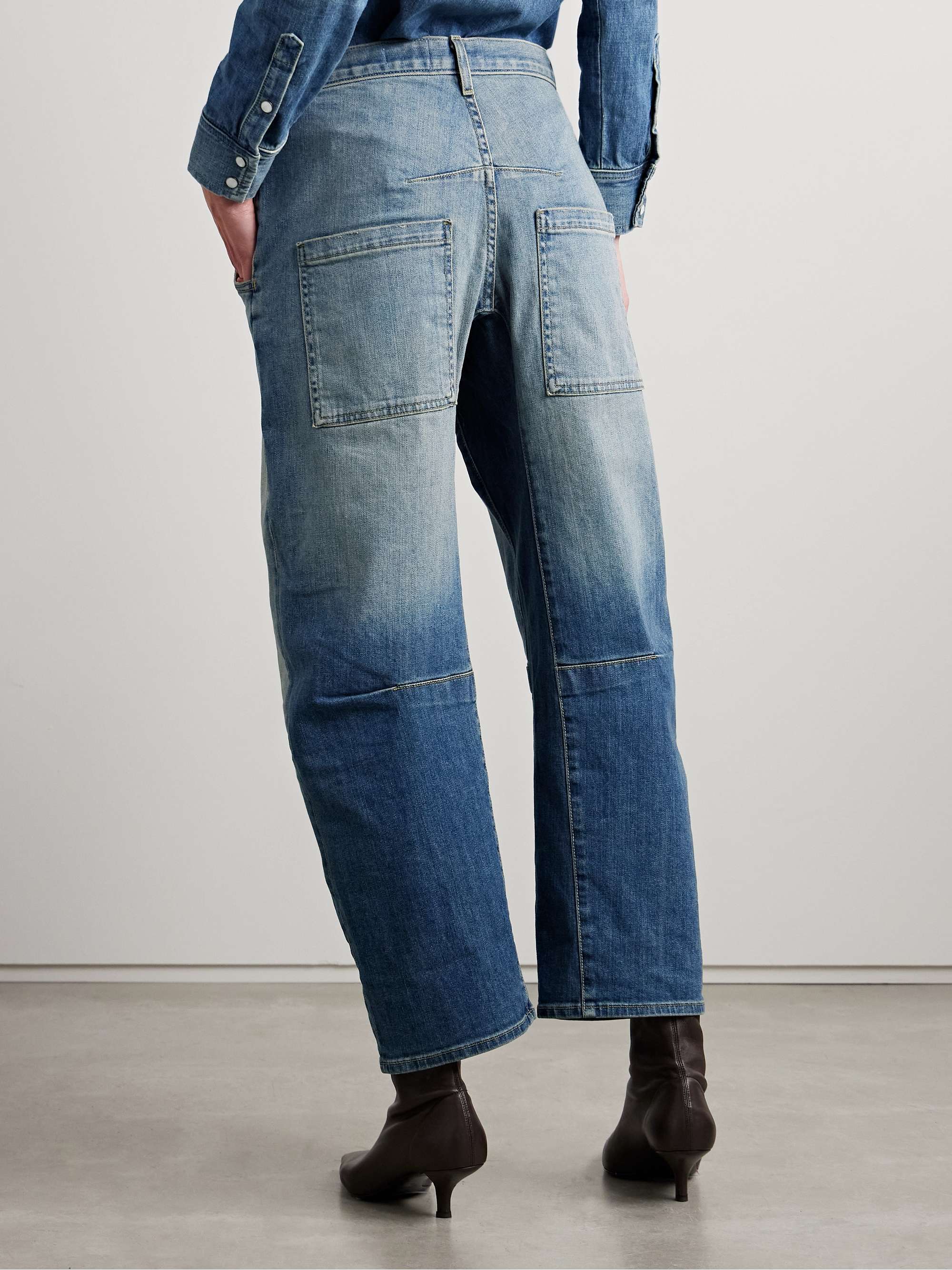 Emerson mid-rise barrel-leg jeans view