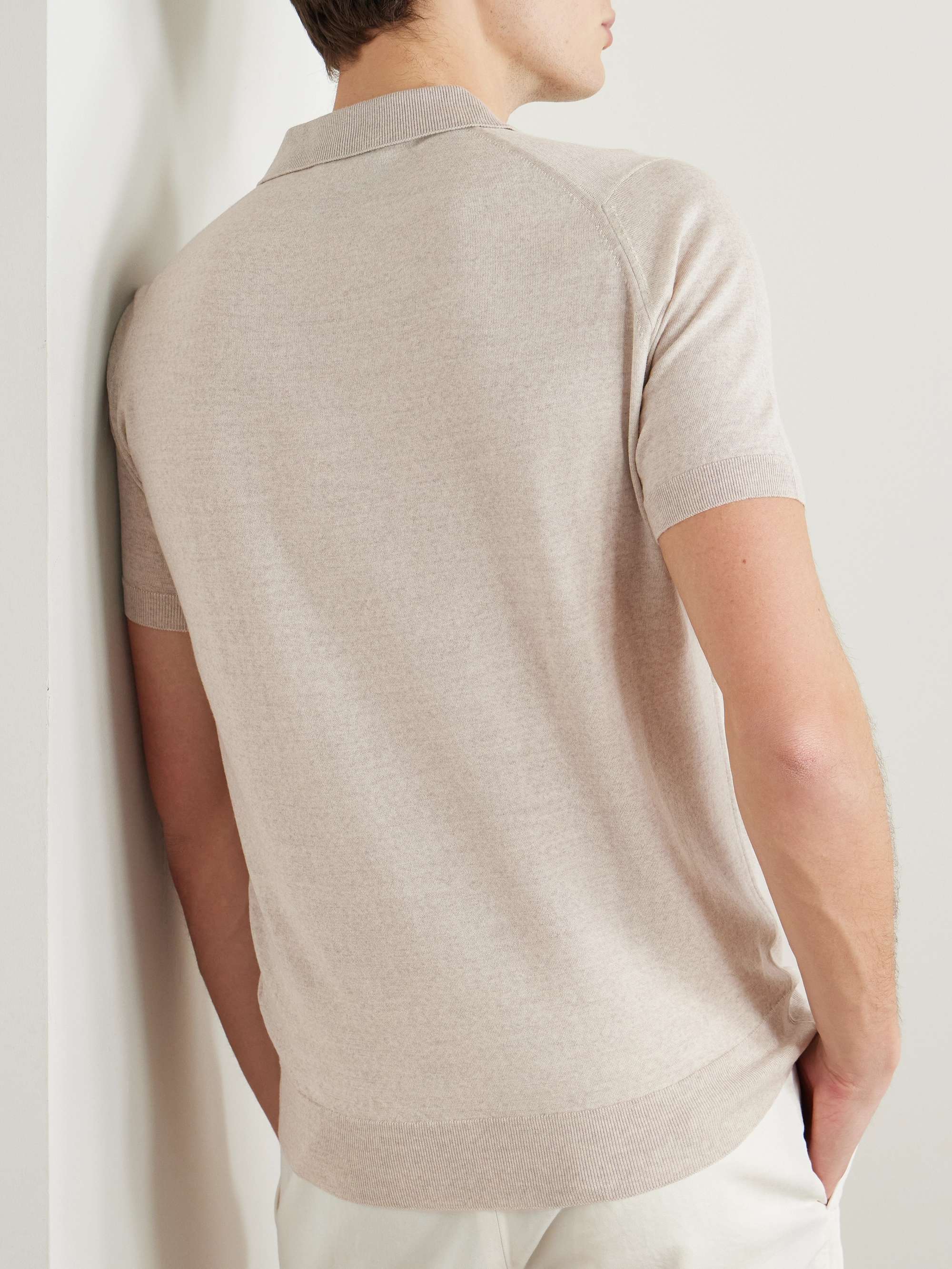 Payton Slim-Fit Wool Polo Shirt view