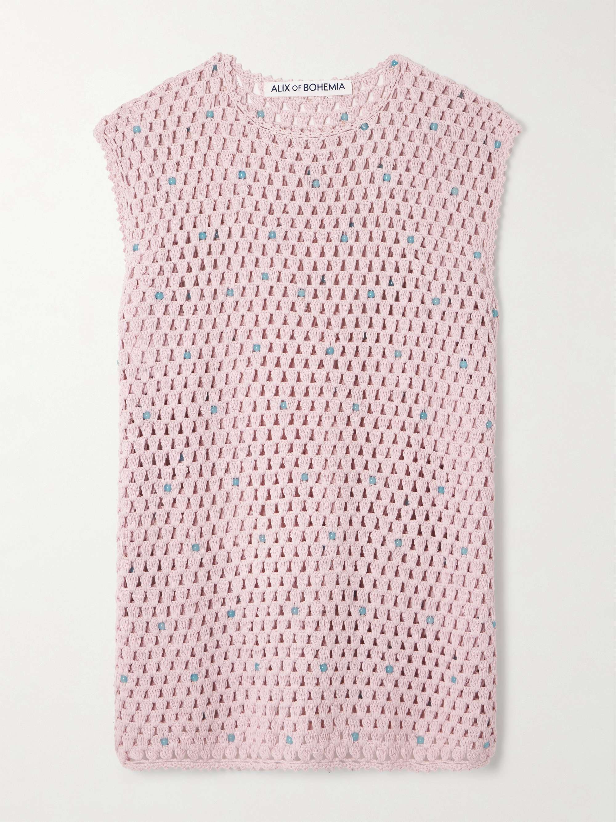 Nolan embellished crocheted cotton tunic view