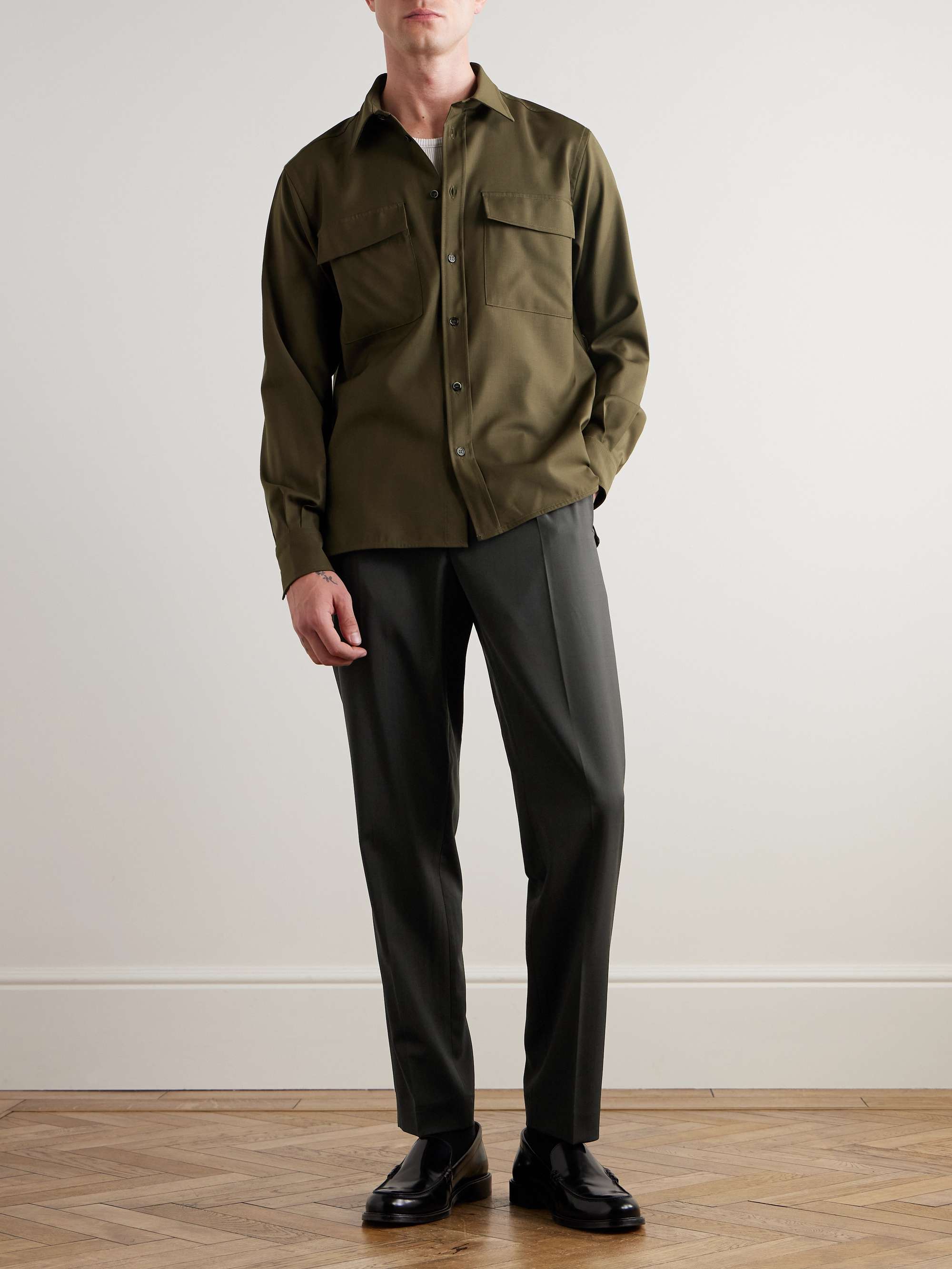 Masco Straight-leg Pleated Virgin Wool Trousers view