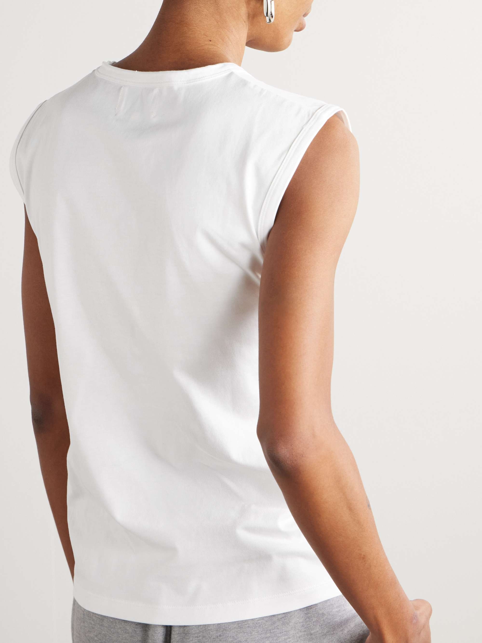 Brani embroidered organic Supima cotton-jersey tank view