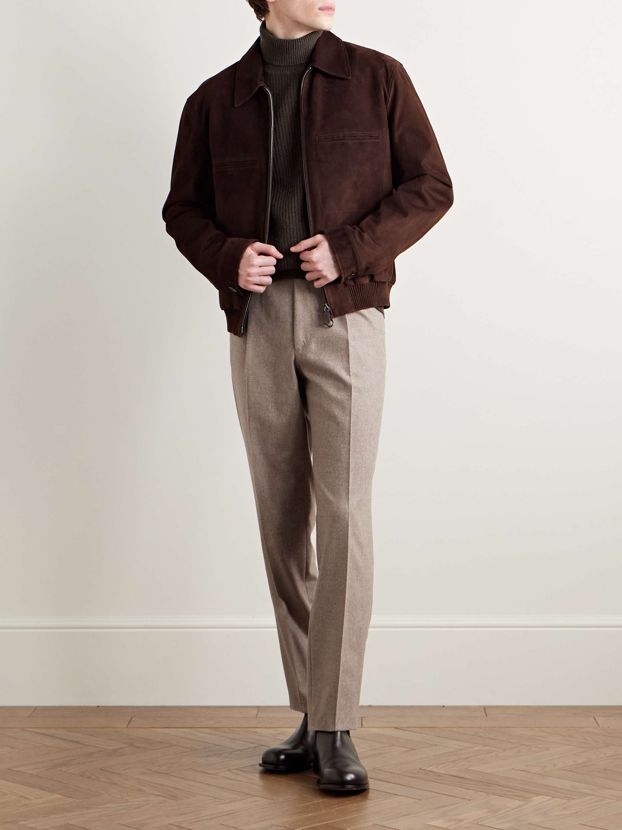 Slim-Fit Ribbed Merino Wool and Cashmere-Blend Rollneck Sweater view