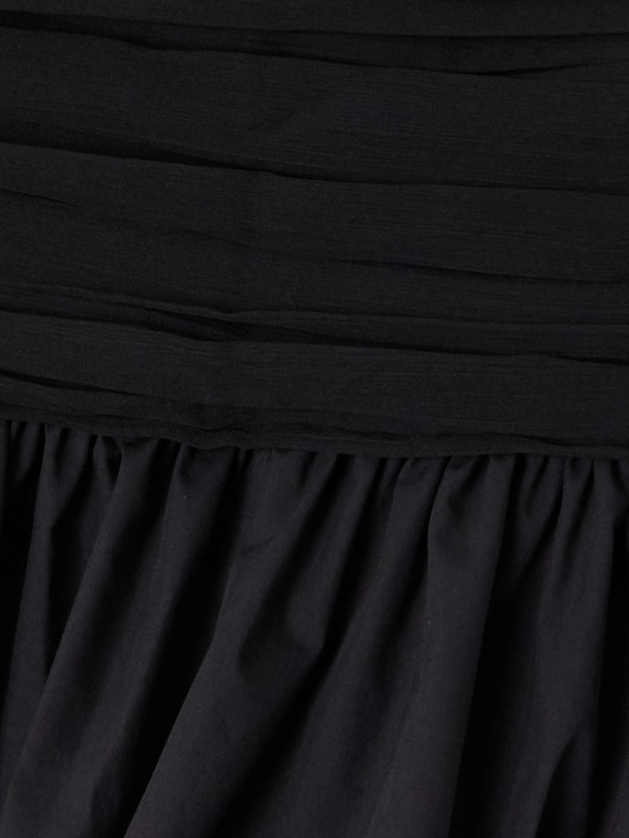 Ruched chiffon-trimmed poplin mini skirt view