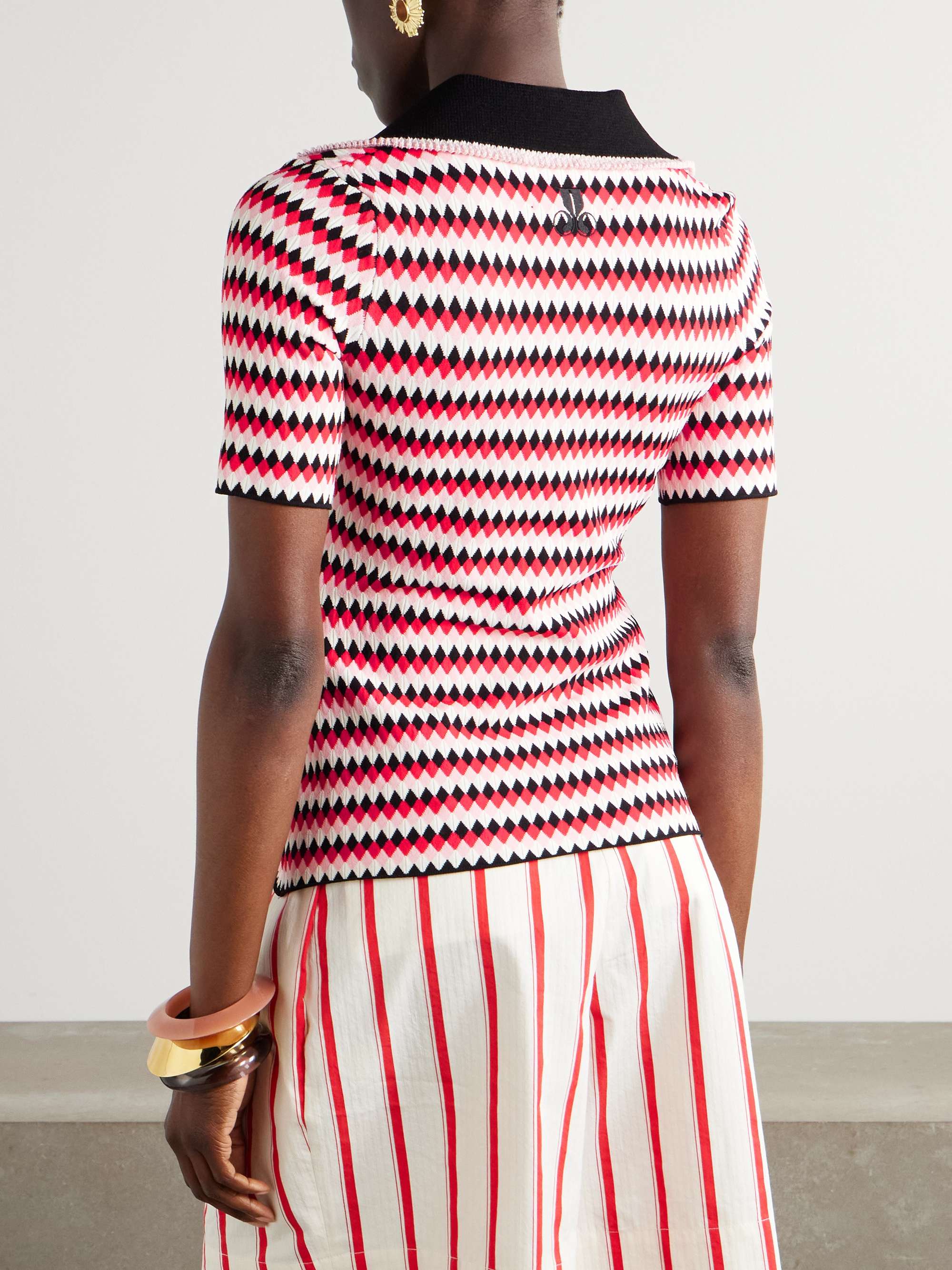 Jacquard-knit polo shirt view
