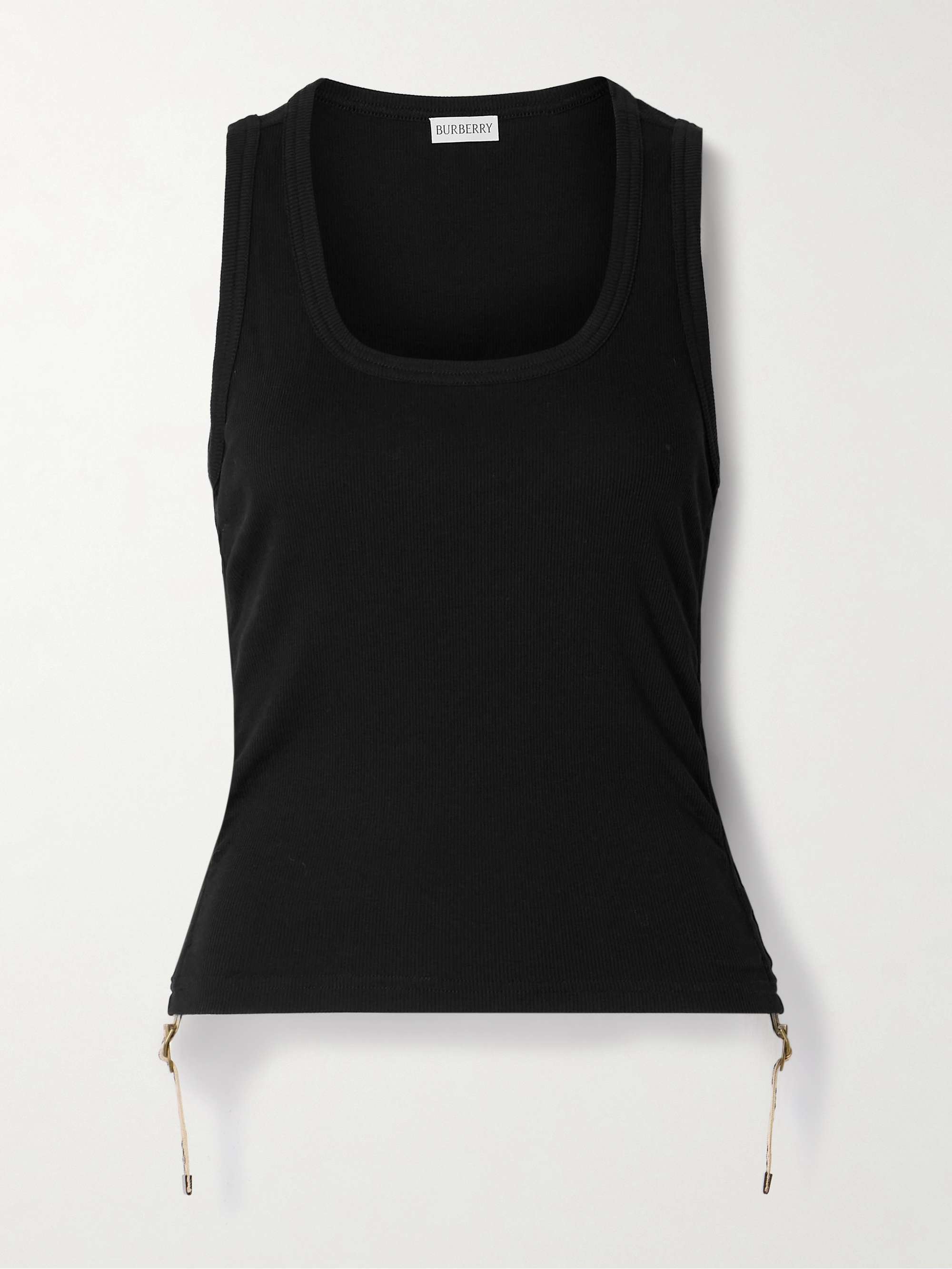 Ruched ribbed cotton-blend jersey tank view