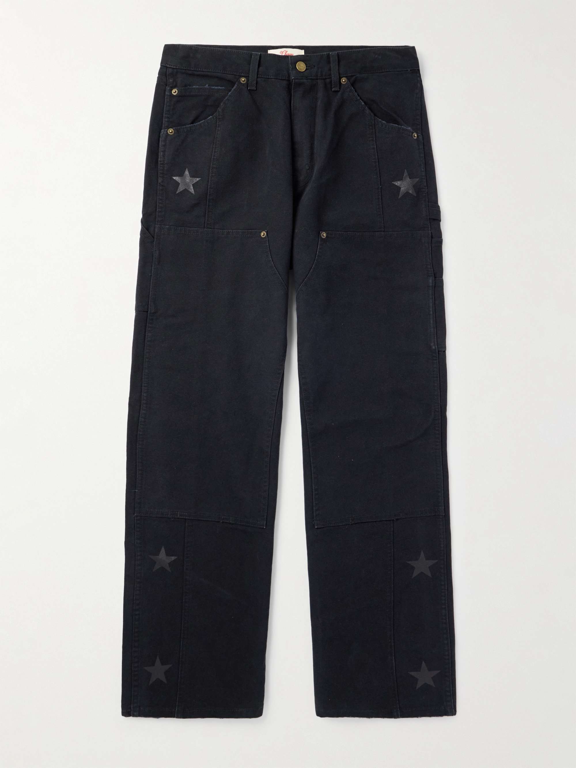 Straight-Leg Printed Cotton-Canvas Cargo Trousers view