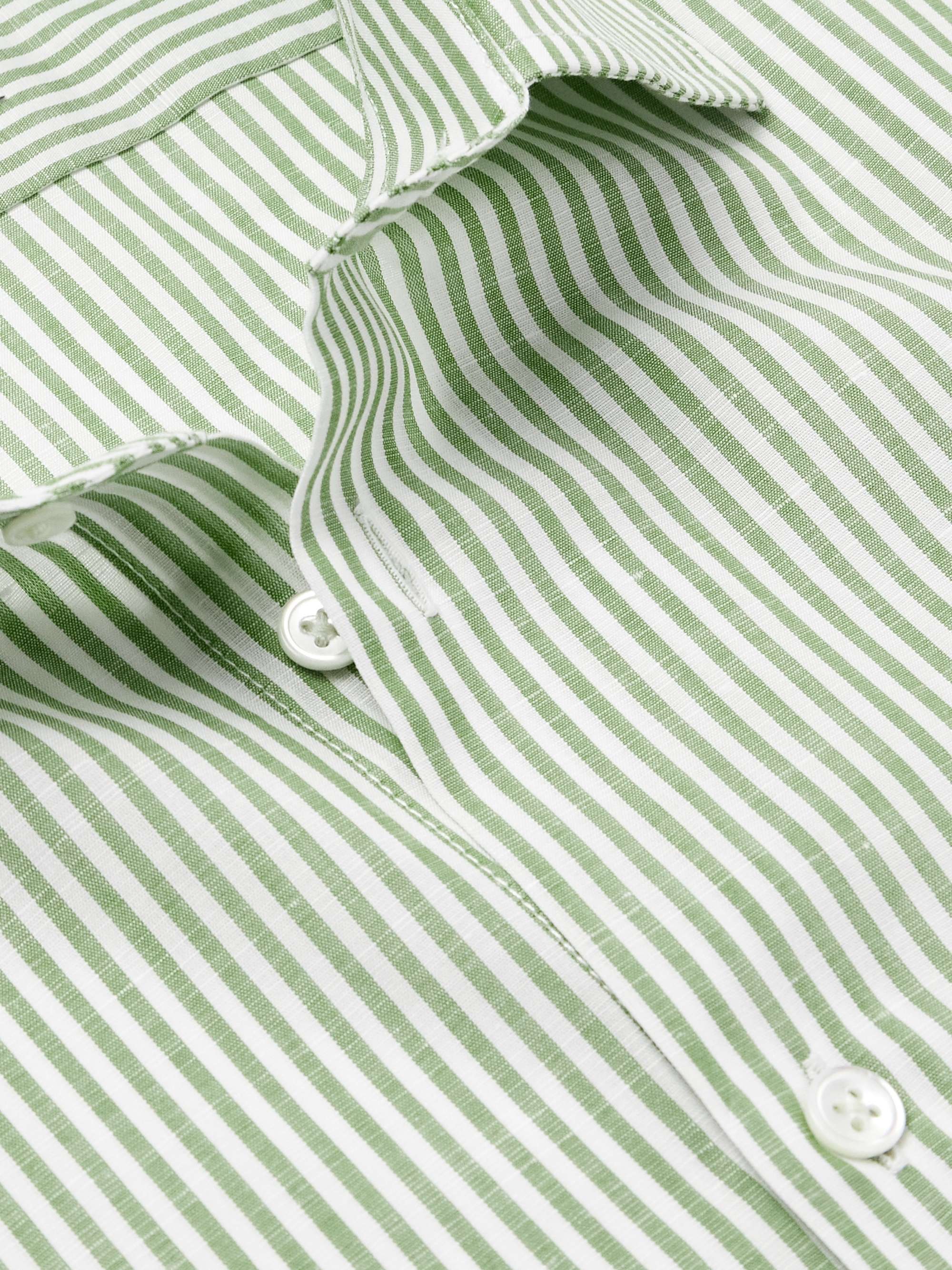 Slim-Fit Striped Linen Shirt view