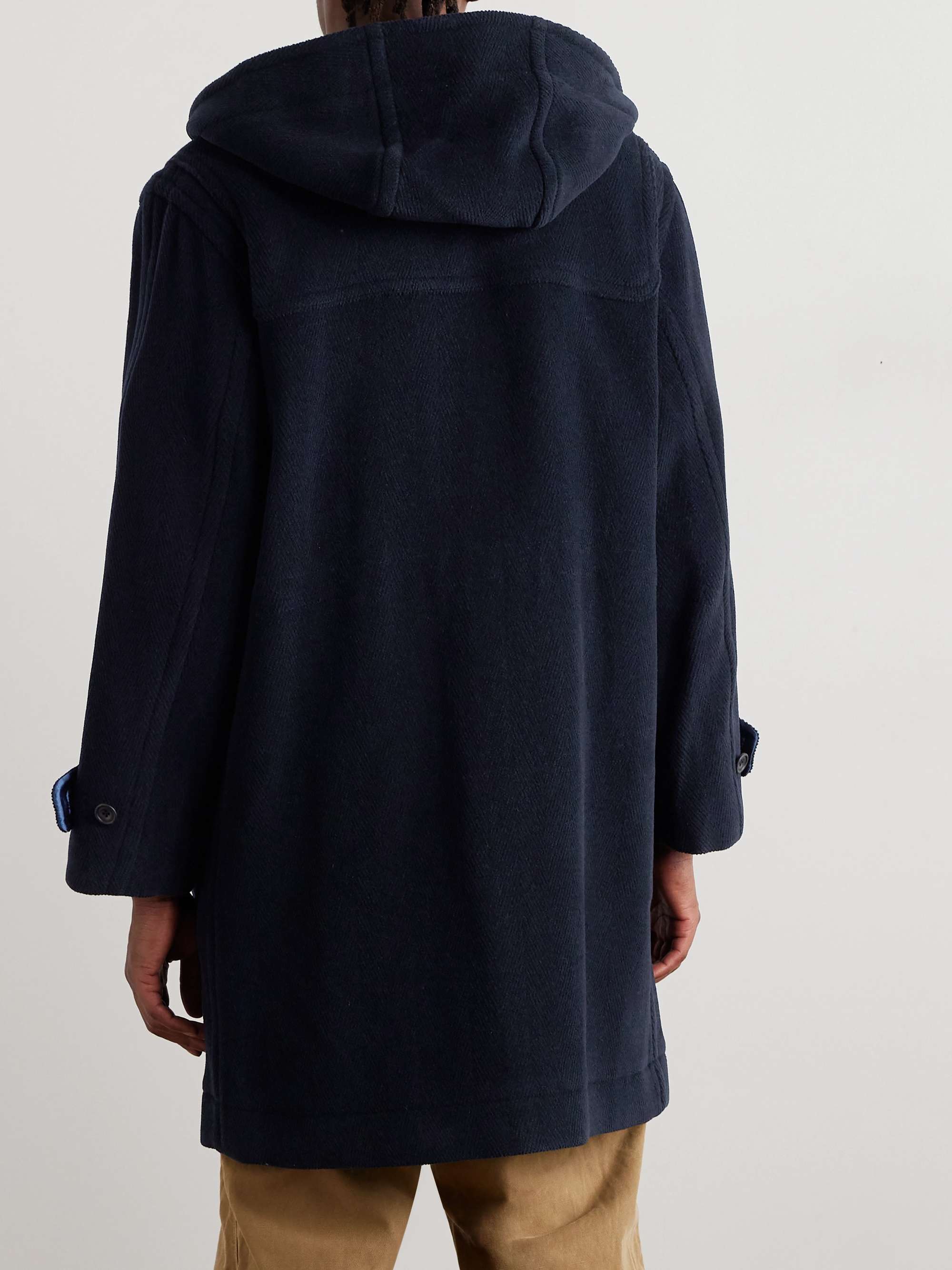 Herringbone Wool-Blend Hooded Duffle Coat view