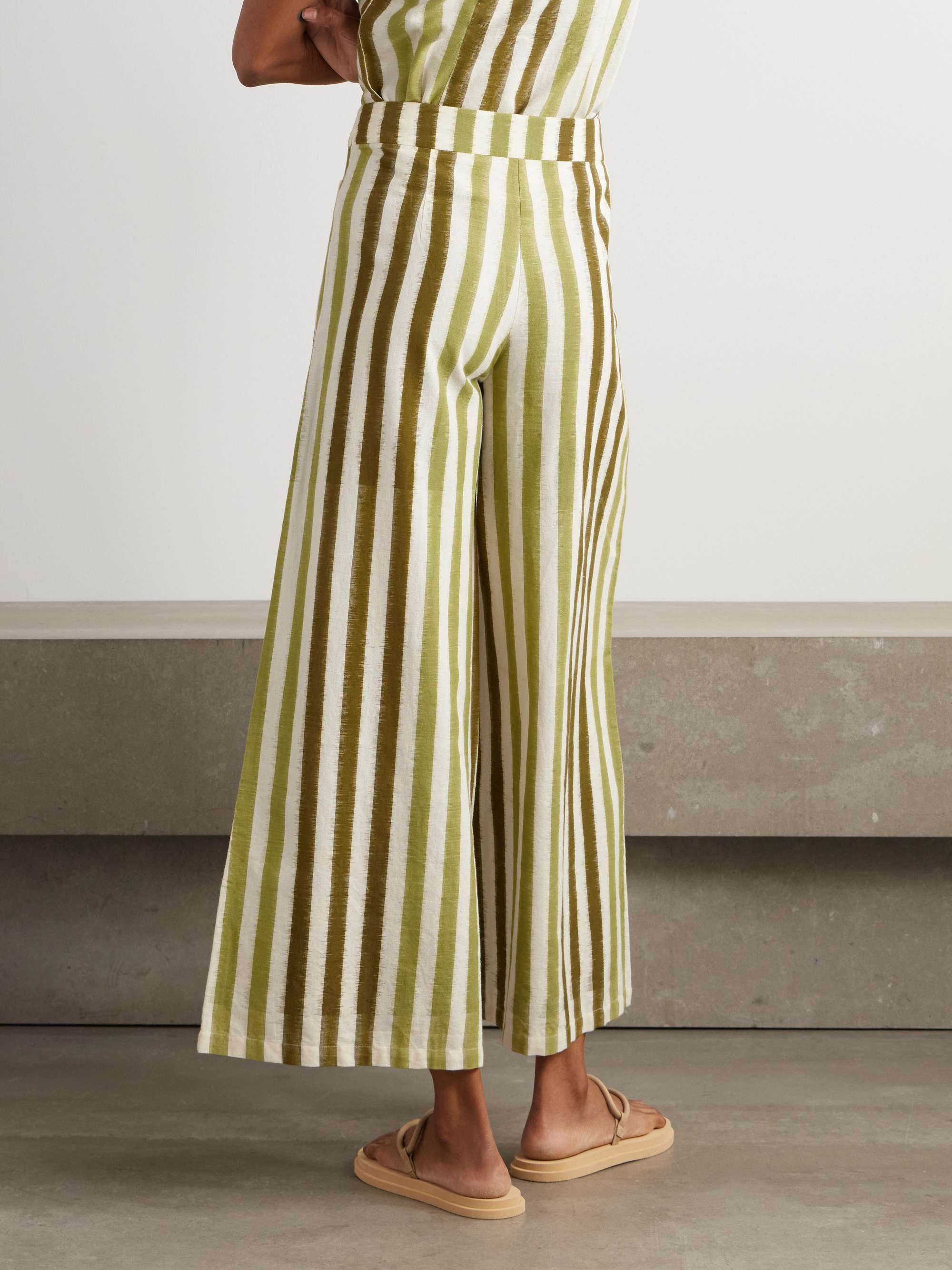 Adele striped cotton wide-leg pants view