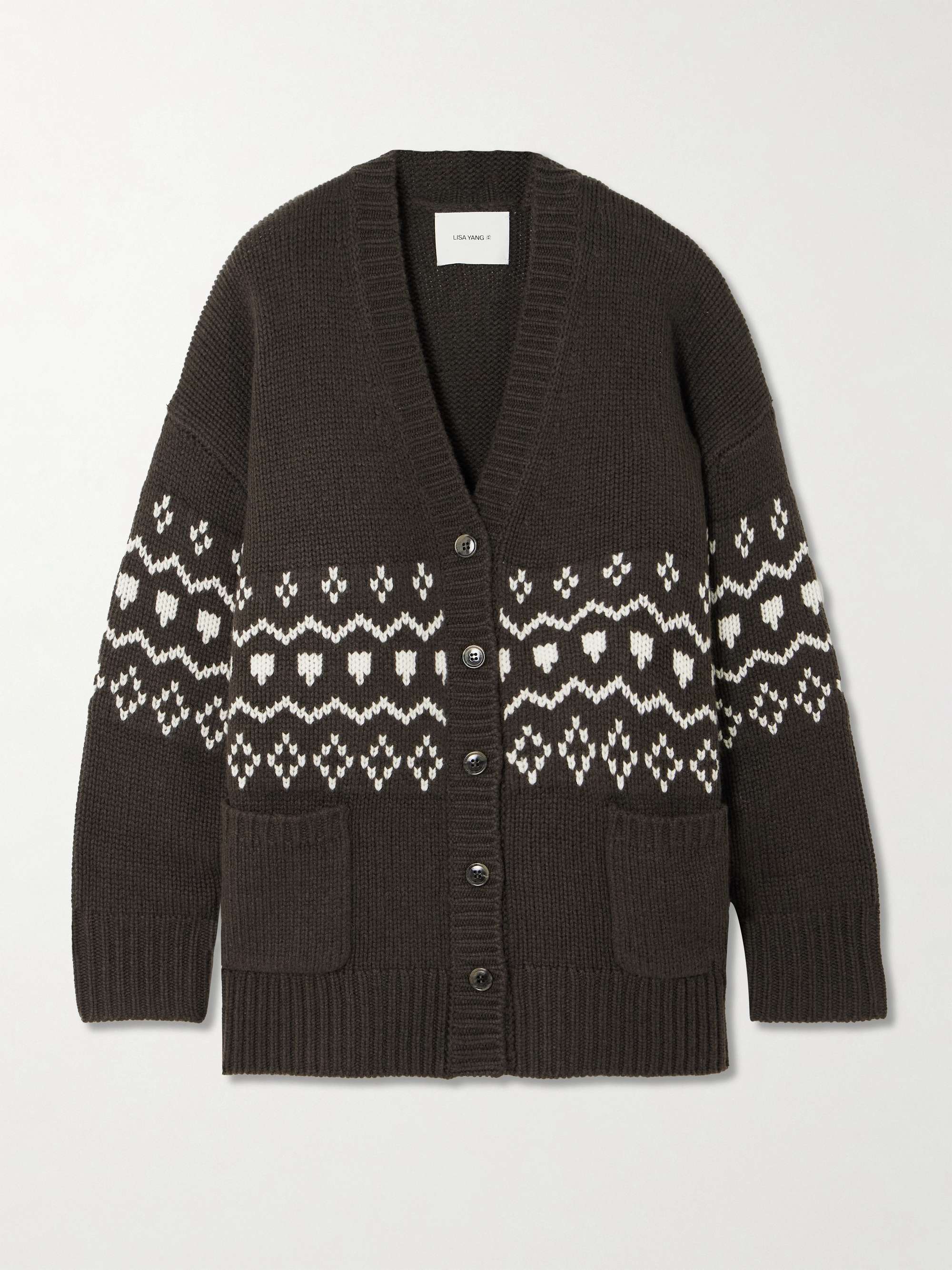 Greyson Fair Isle cashmere cardigan view