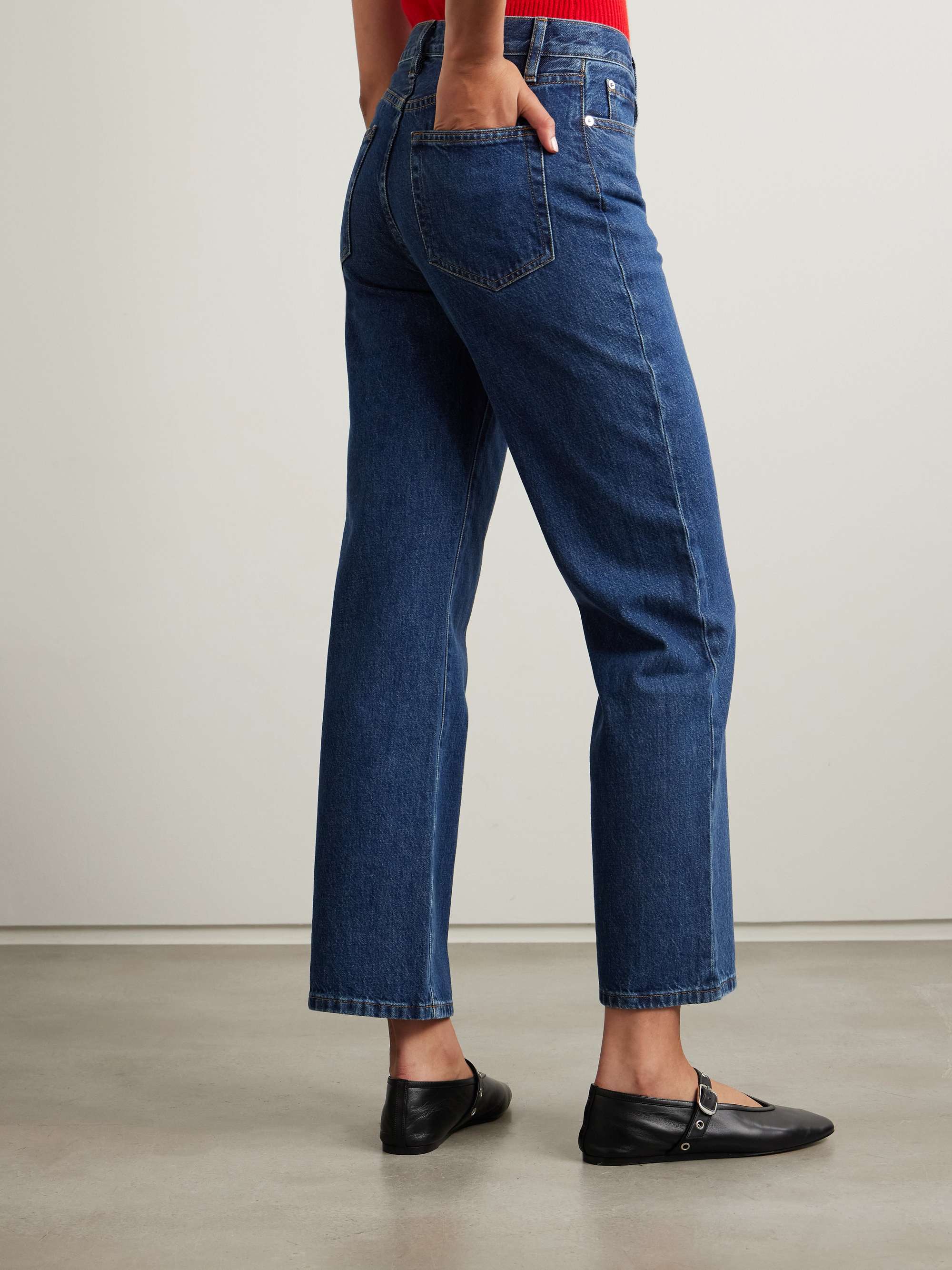 + NET SUSTAIN Le Jane Ankle cropped high-rise straight-leg organic jeans view