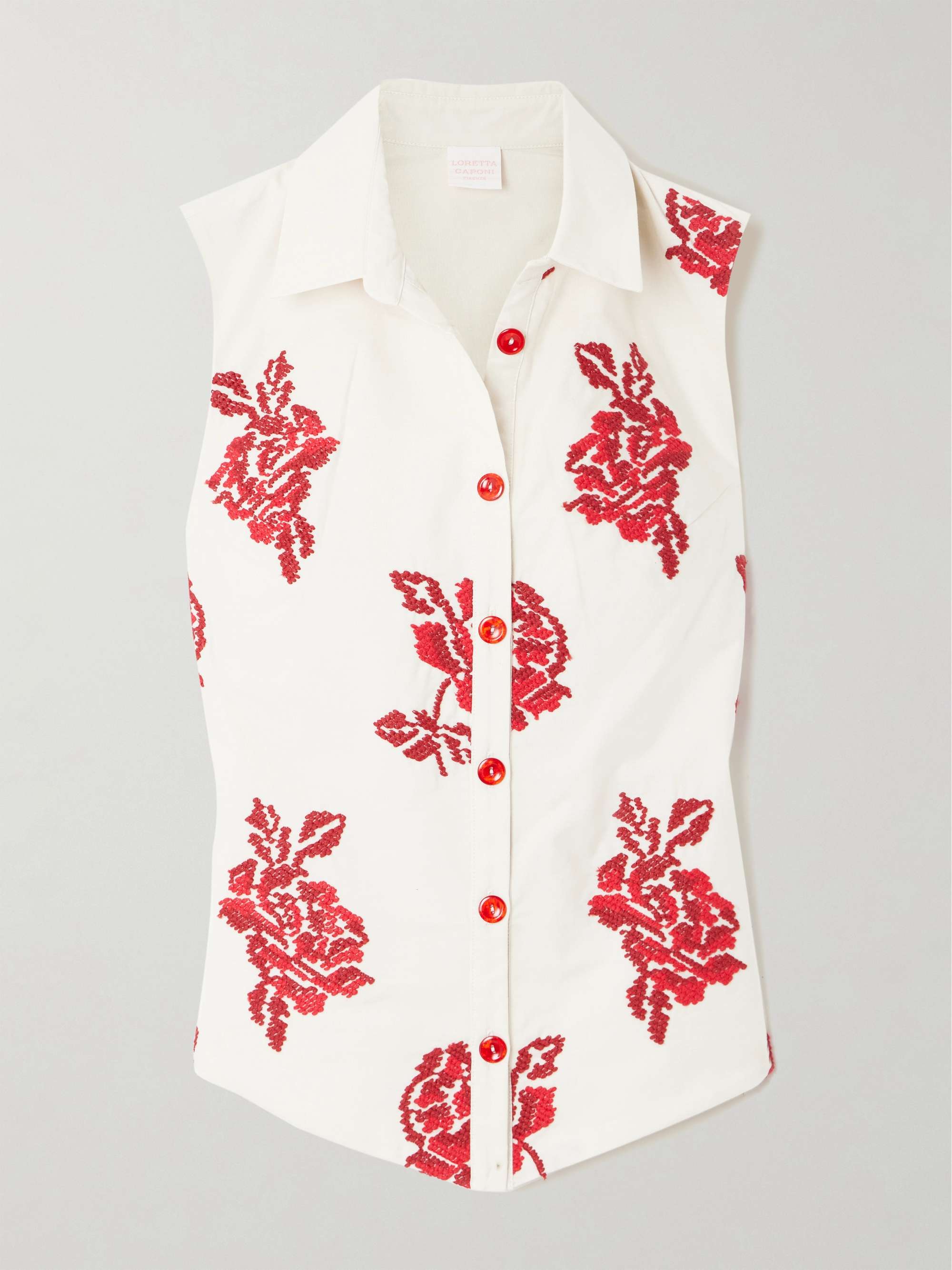 Signa embroidered cotton-poplin shirt view