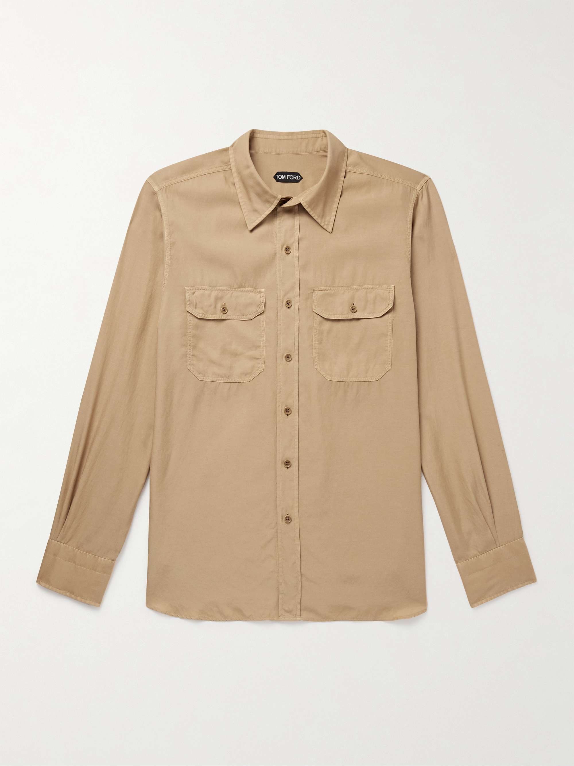 Slim-Fit Garment-Dyed Twill Shirt view