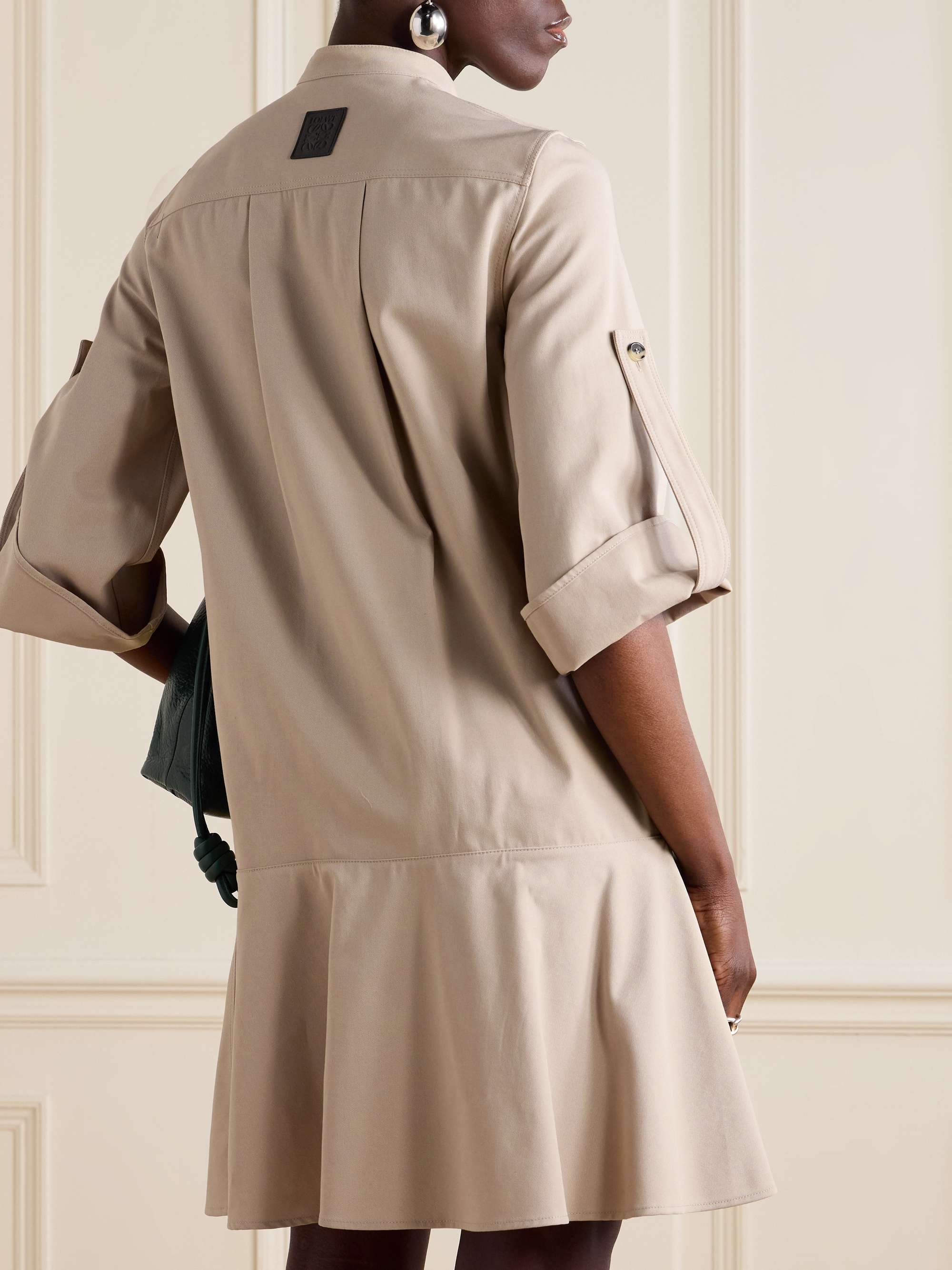 Cotton-twill mini shirt dress view