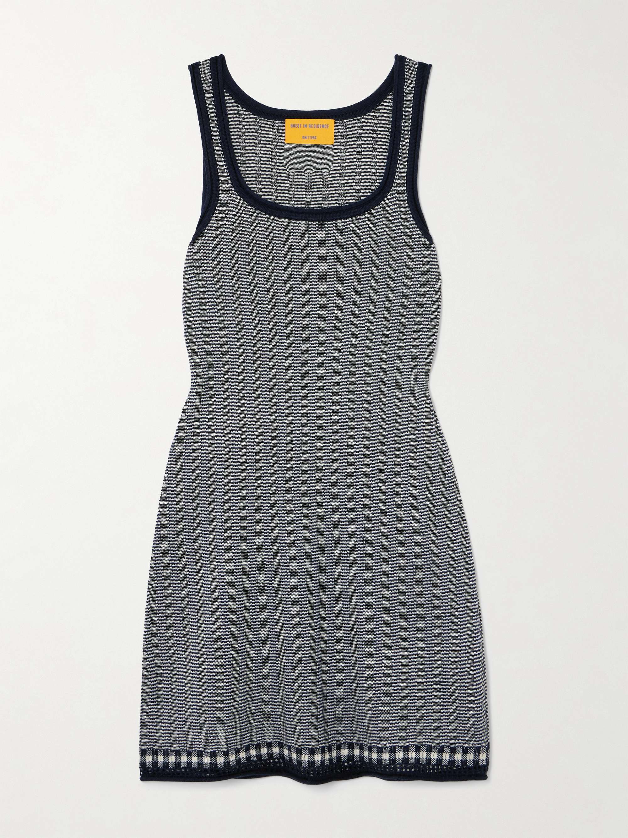 Striped silk and linen-blend mini dress view