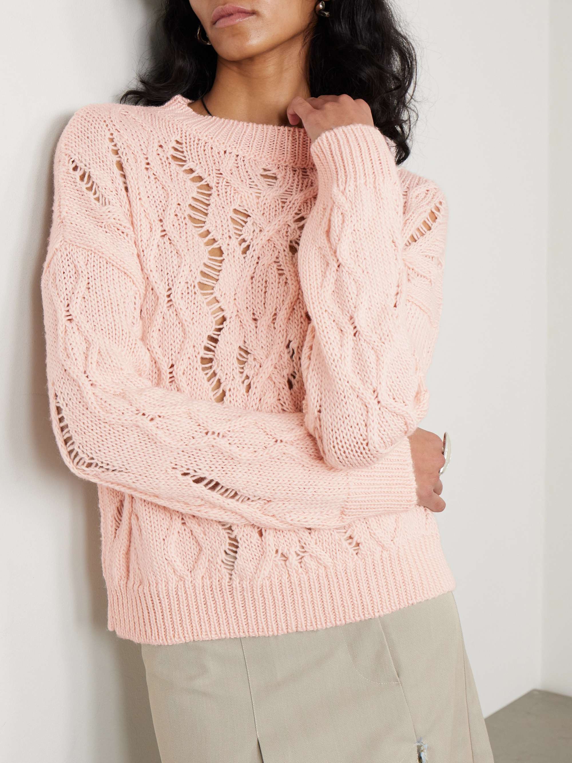 Cable Sonar open-knit wool sweater view
