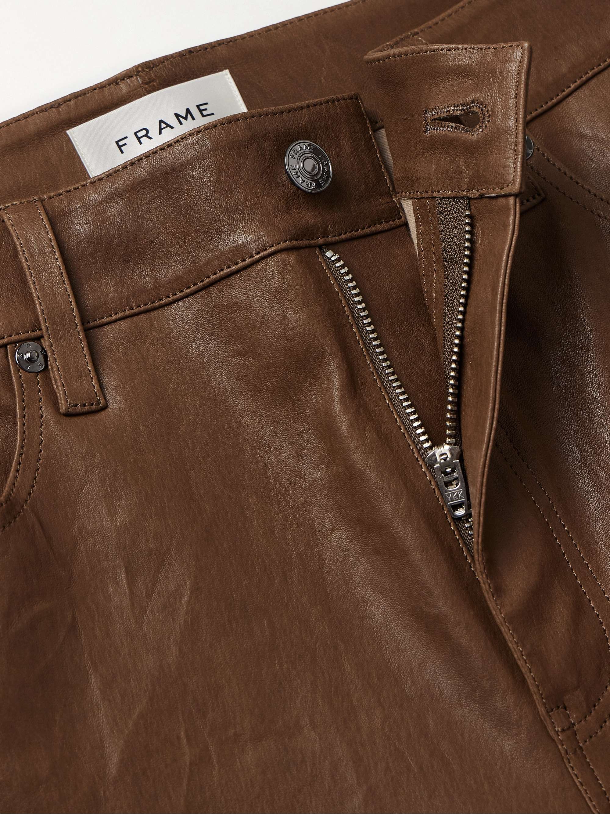 Le Slim Palazzo leather high-rise wide-leg pants view