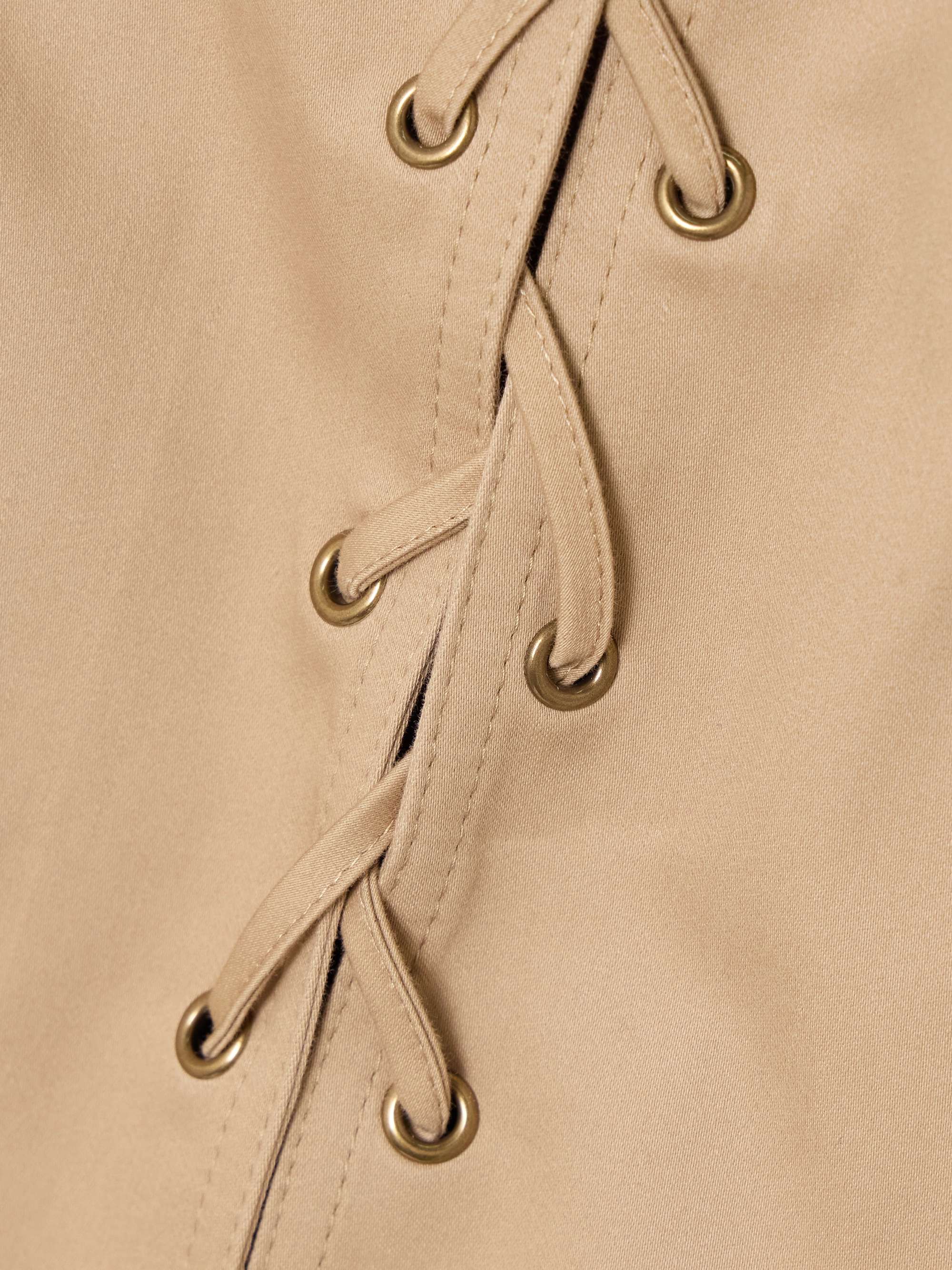 Lace-up cotton mini dress view