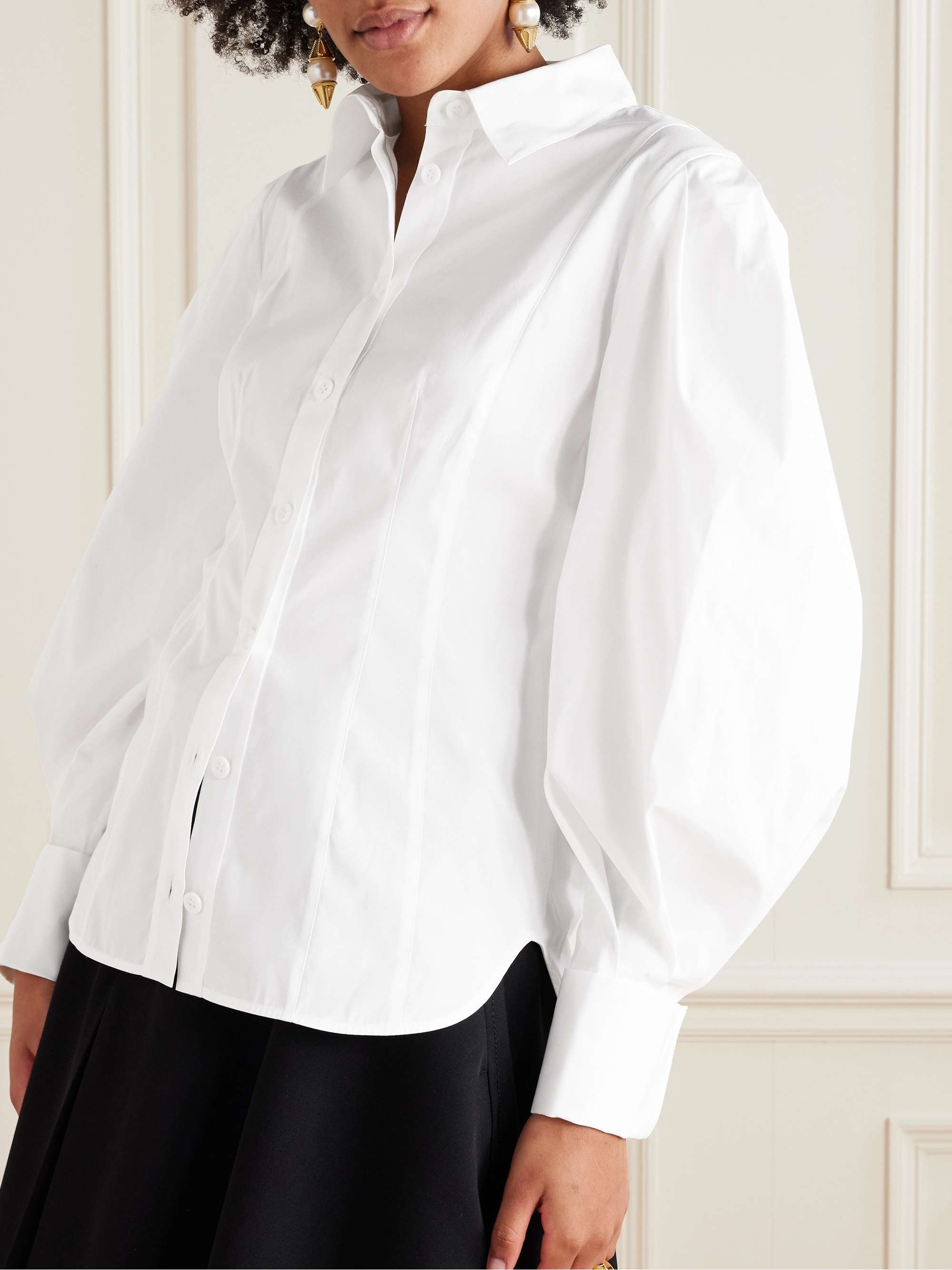 Cotton-blend poplin shirt view