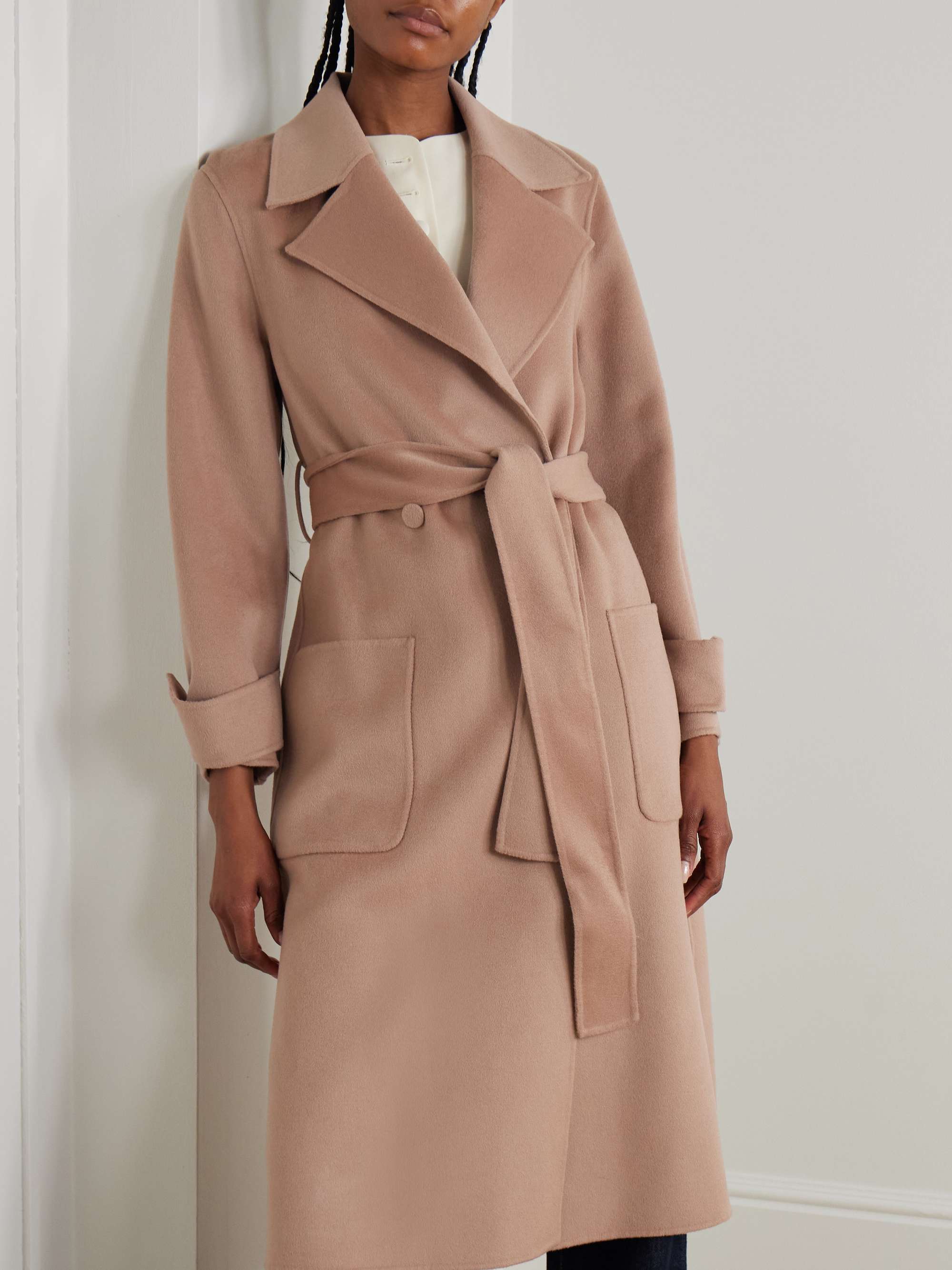 Arline belted double-breasted wool and cashmere-blend coat view