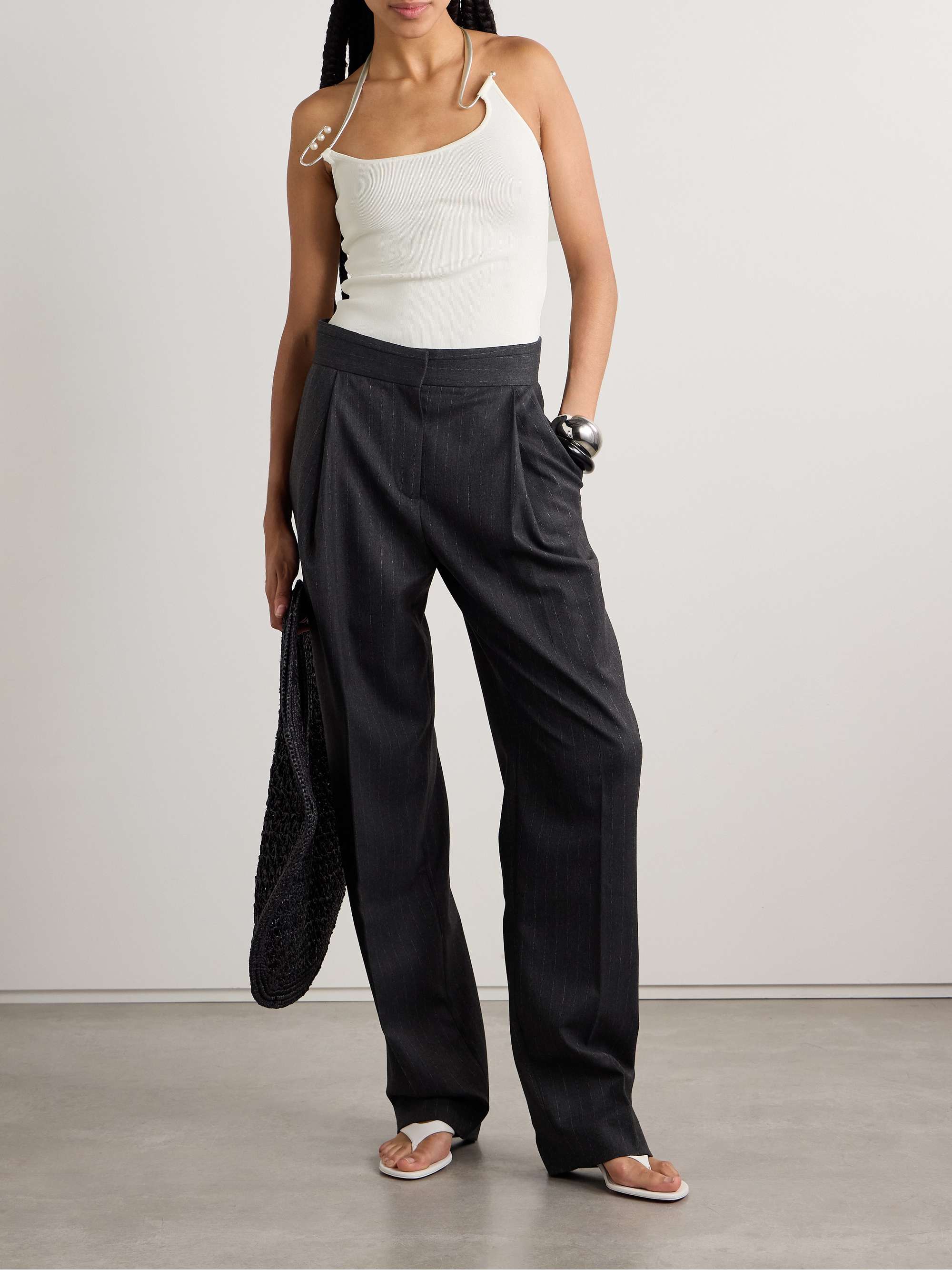 Levitate embellished ribbed stretch-knit tank view