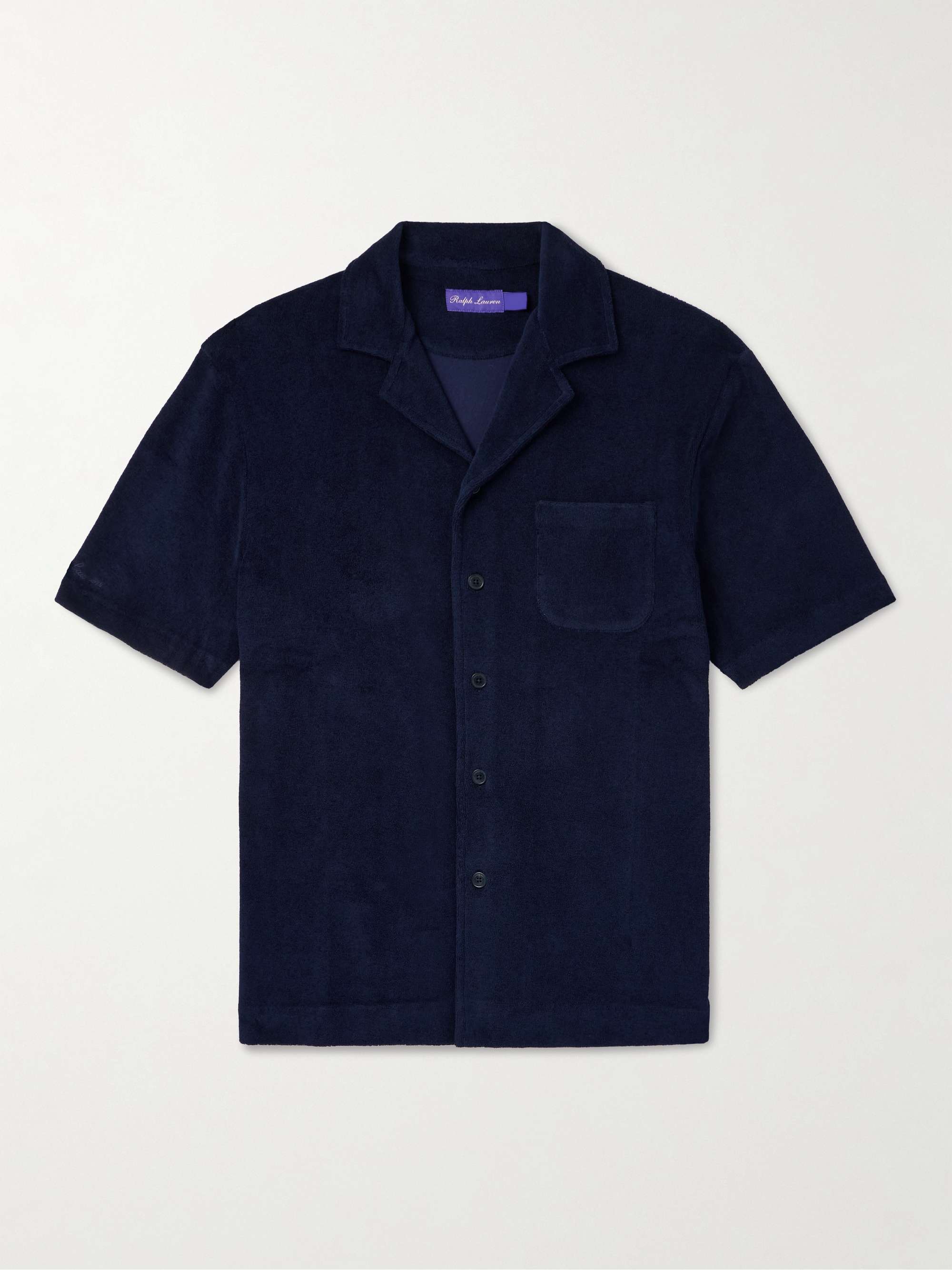Riviera Camp-Collar Cotton and Modal-Blend Terry Shirt view