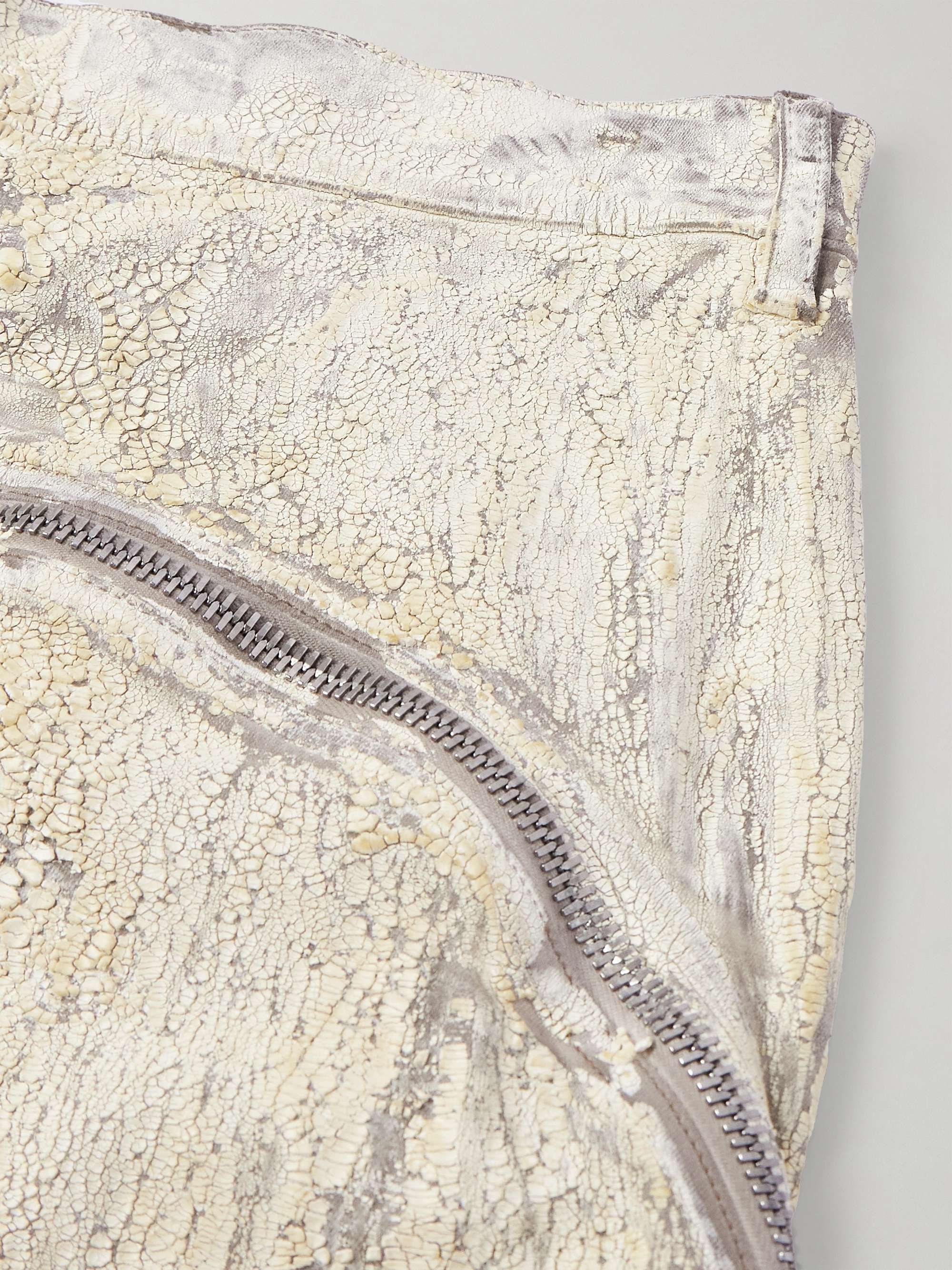 Bolan Banana Flared Zip-Detailed Metallic Megacrust Jeans view