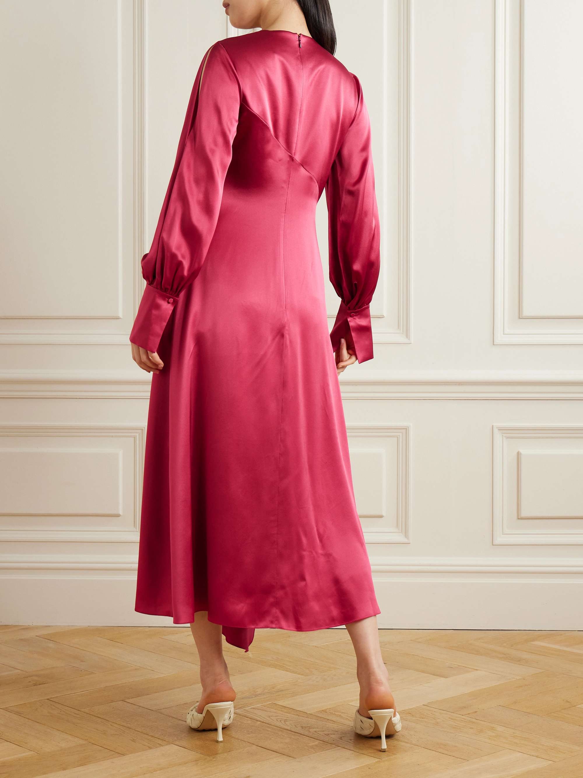 Hayat pleated silk-satin midi dress view