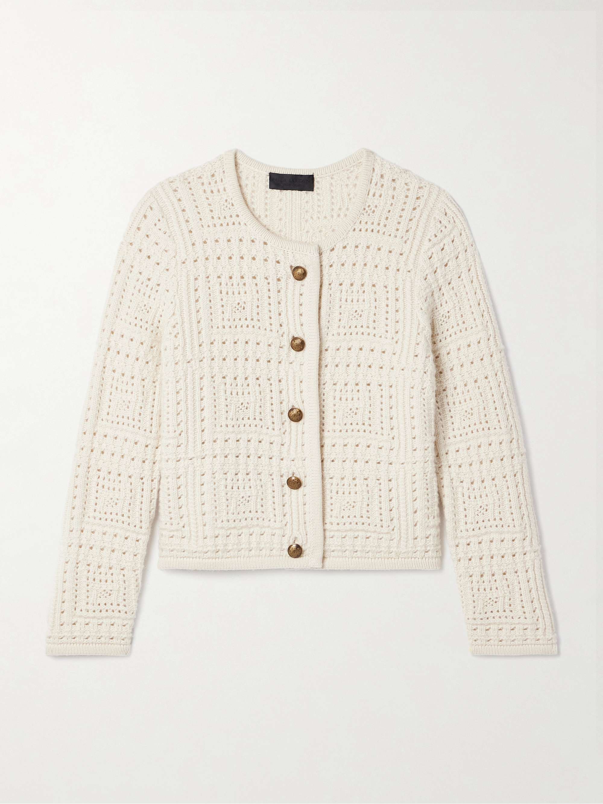 Harry pointelle-knit cashmere cardigan view