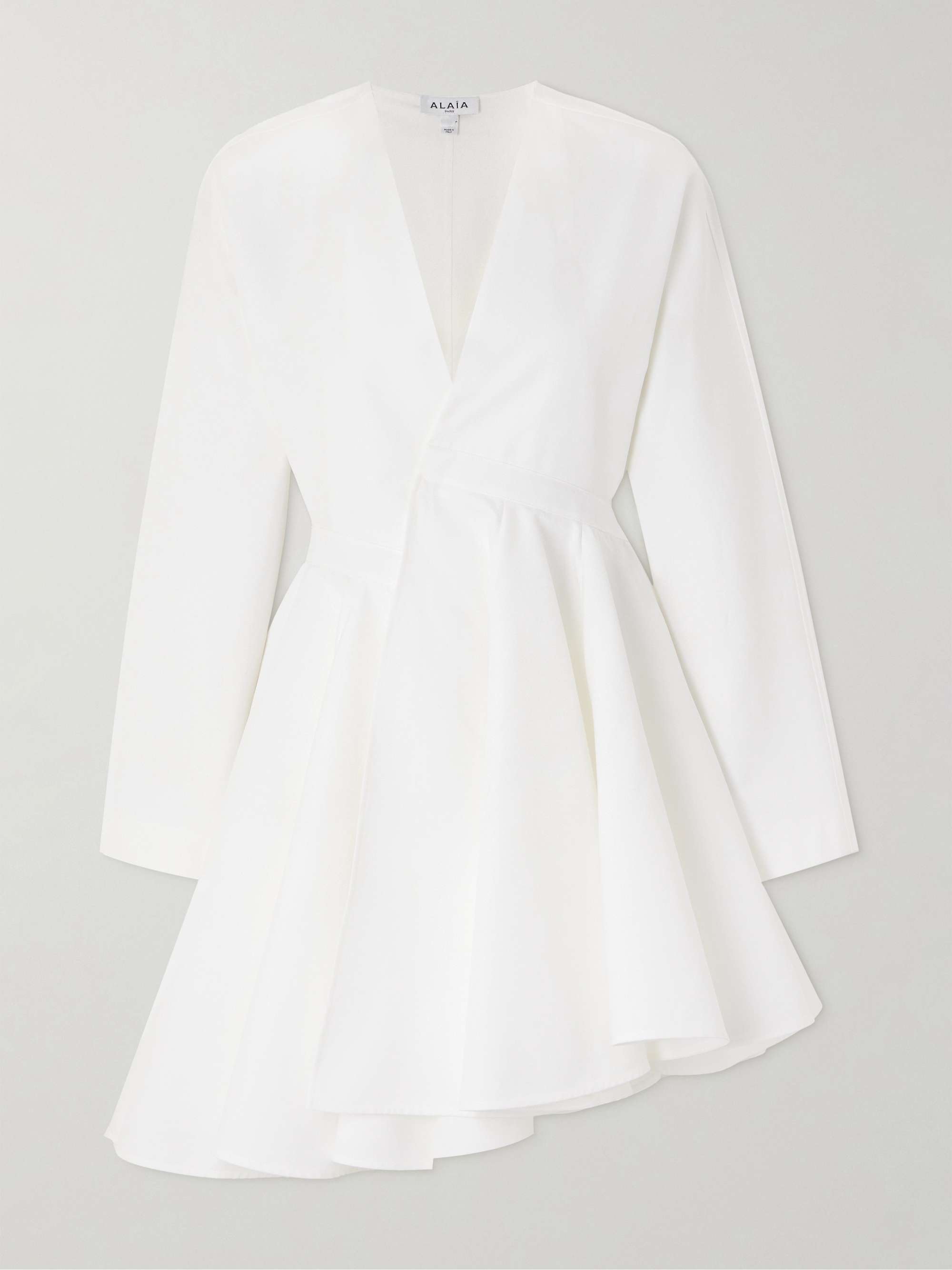 Asymmetric cotton-poplin mini dress view