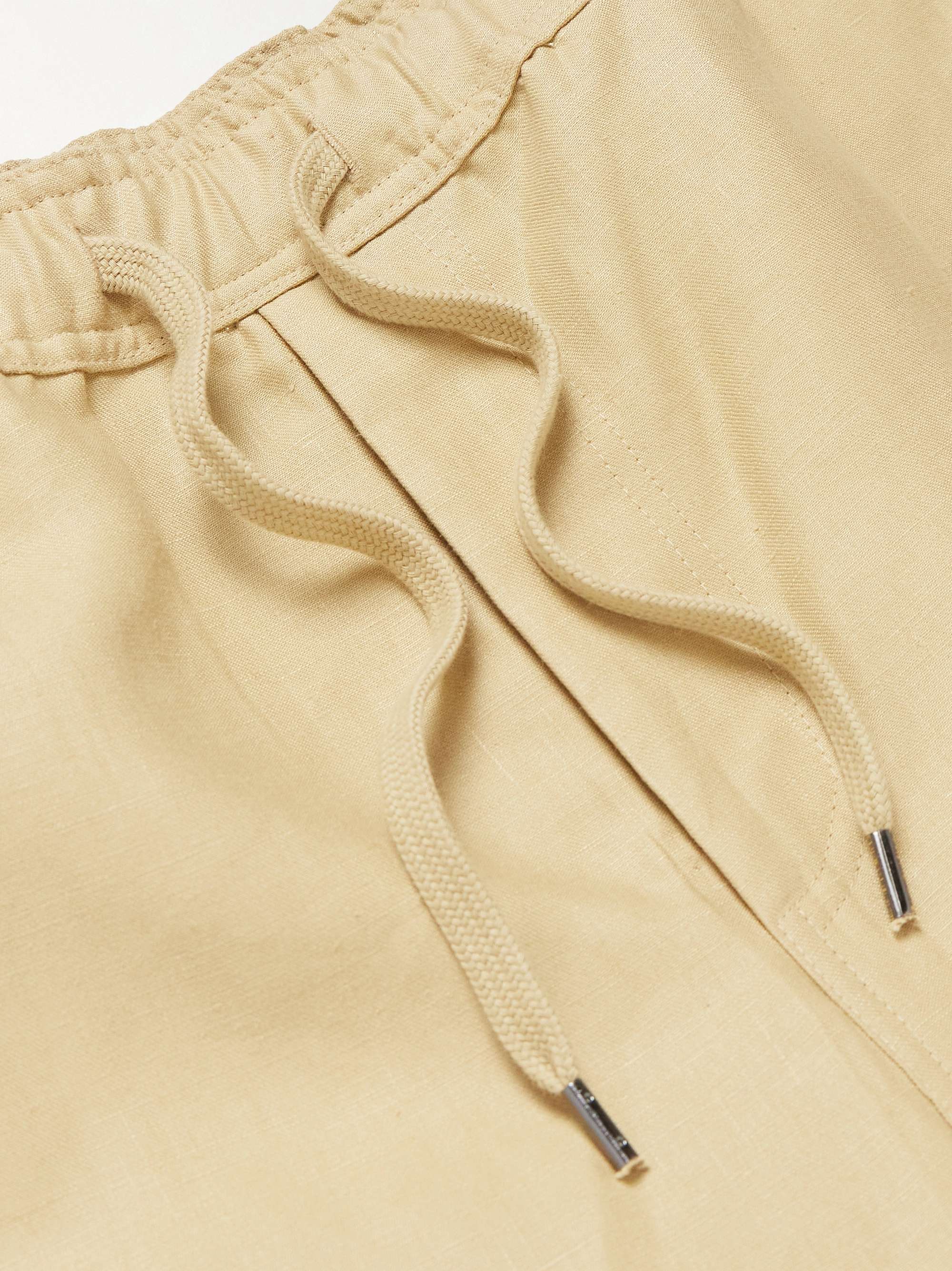 Sydney Straight-Leg Linen Drawstring Shorts view