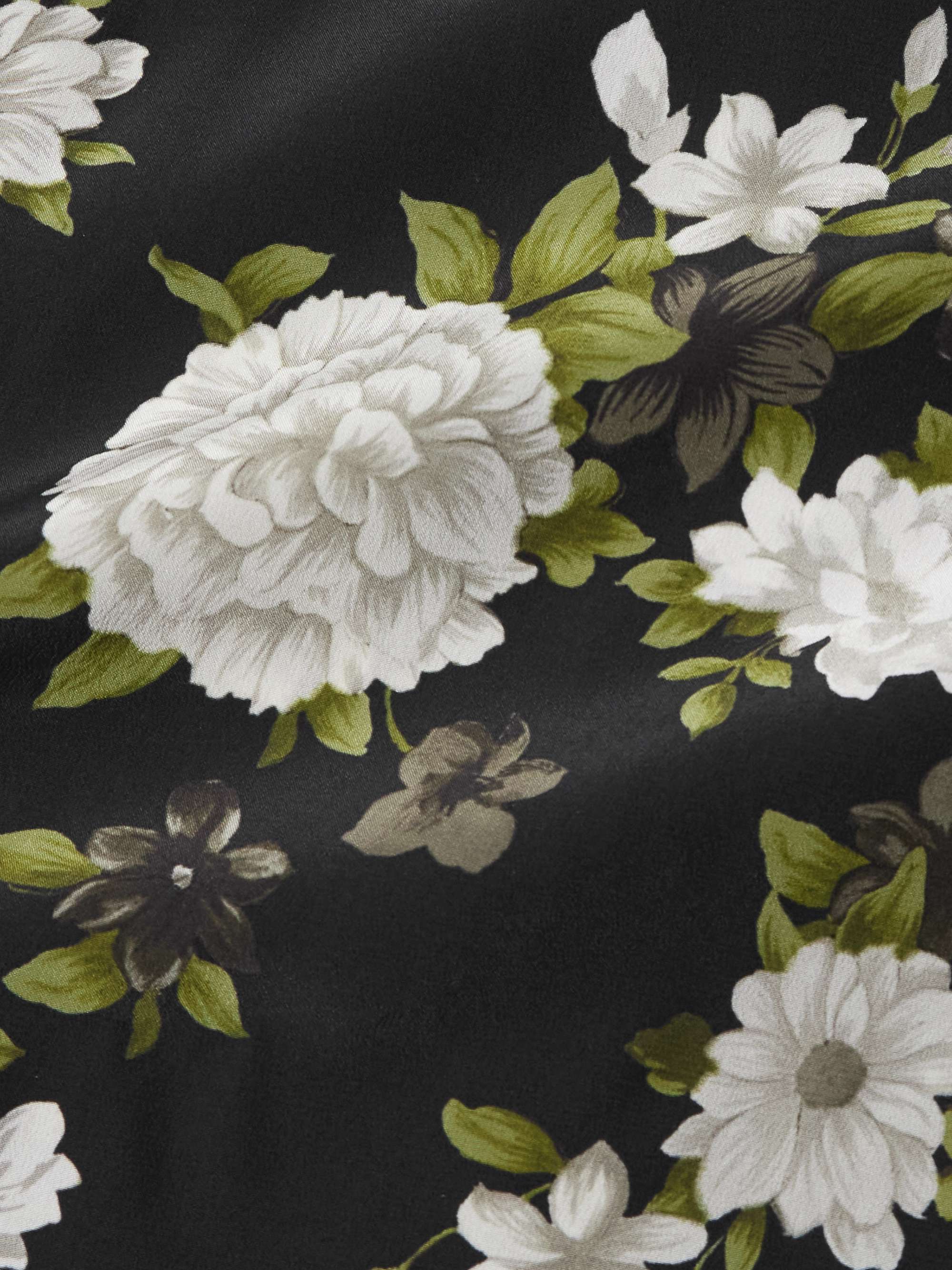 Hendrix Button-Down Collar Floral-Print Silk-Crepe Shirt view