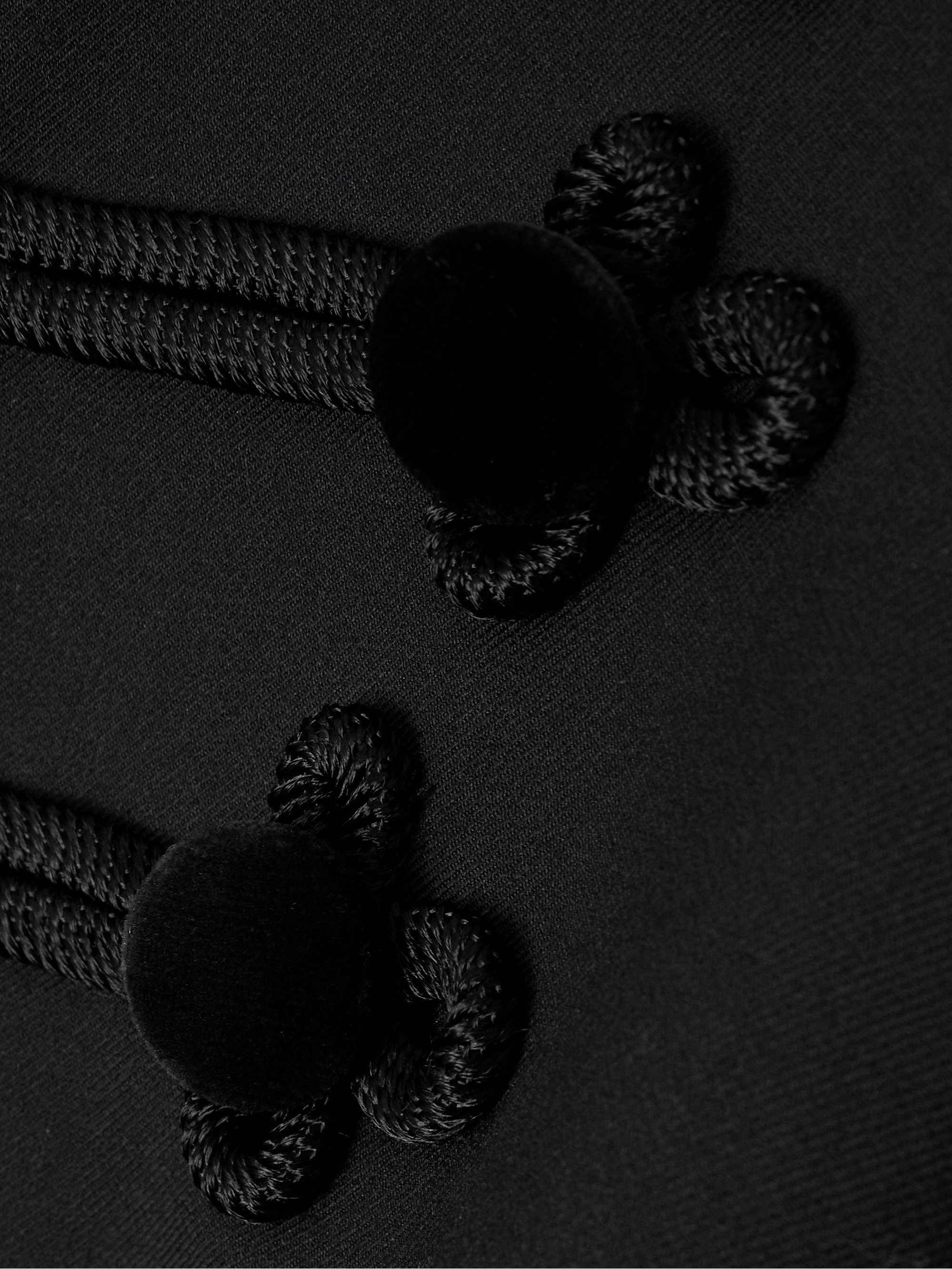 Embroidered velvet-trimmed wool-blend gabardine jacket view